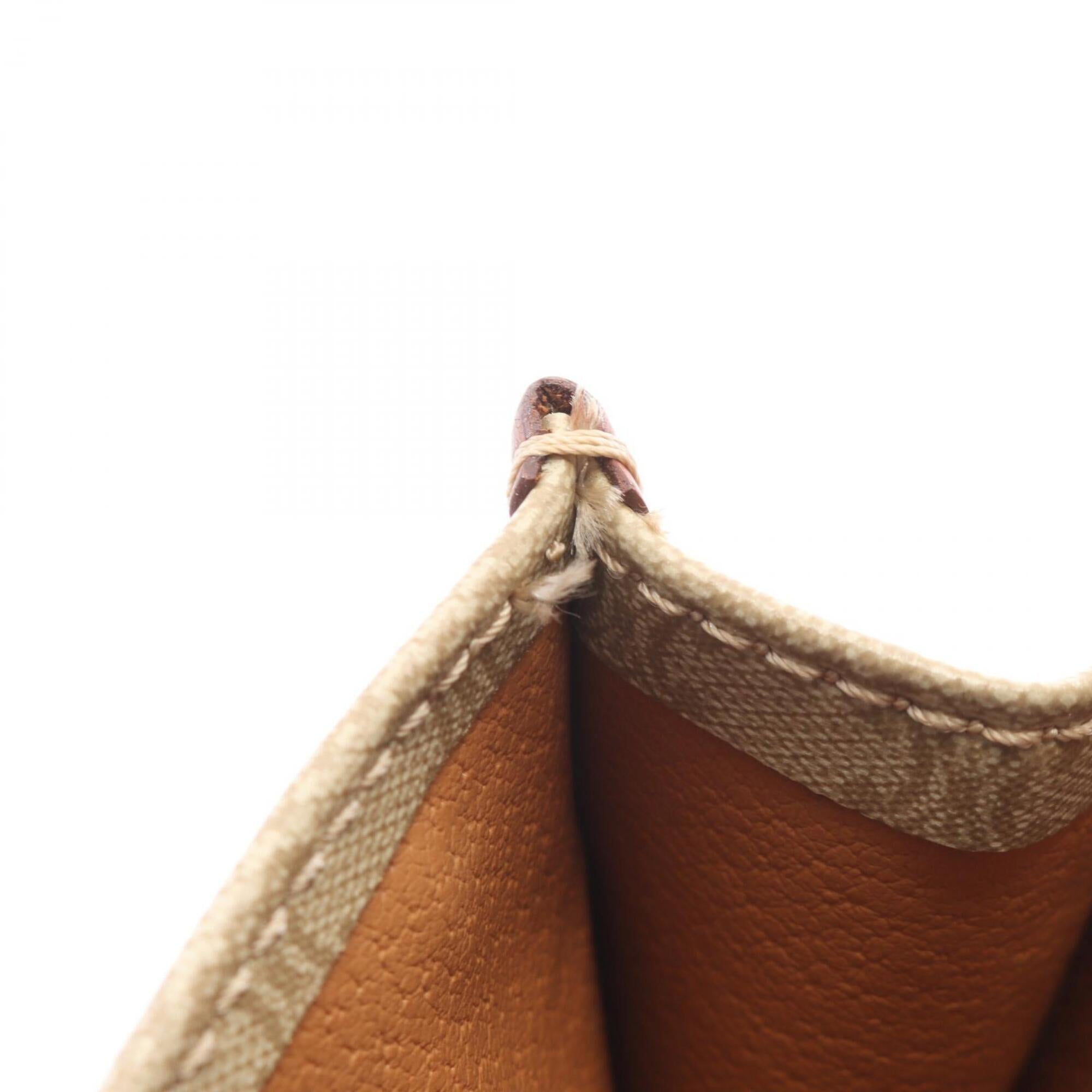 Celine Beige Brown Coated Canvas Leather Handbag Shoulder Bag (Pre-Owned)