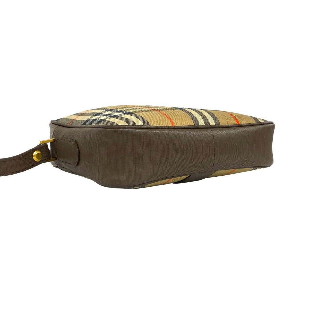 Burberry Beige Brown Canvas Leather Shoulder Bag (Pre-Owned)