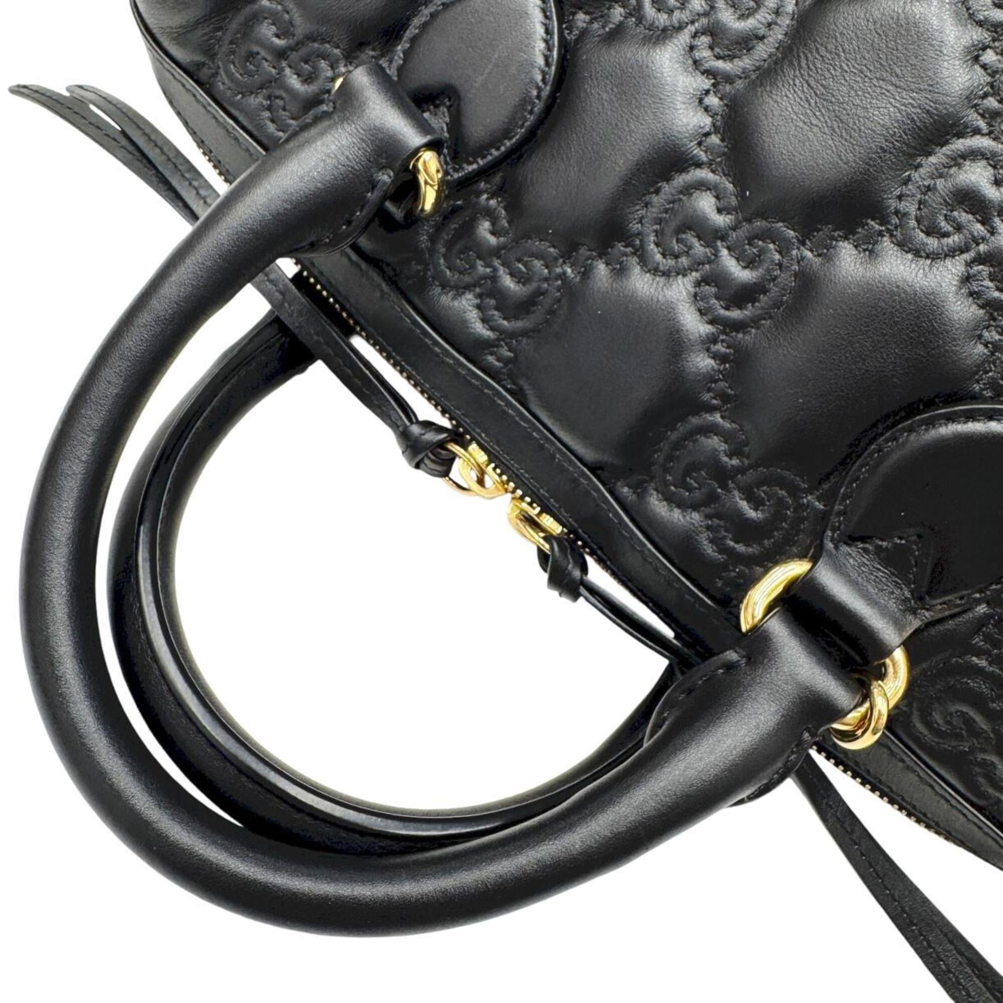 Gucci Black Leather Handbag Shoulder Bag (Pre-Owned)
