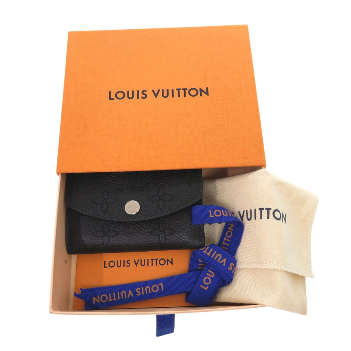 Louis Vuitton Black Noir Mahina Leather Wallet (Tri-Fold) (Pre-Owned)