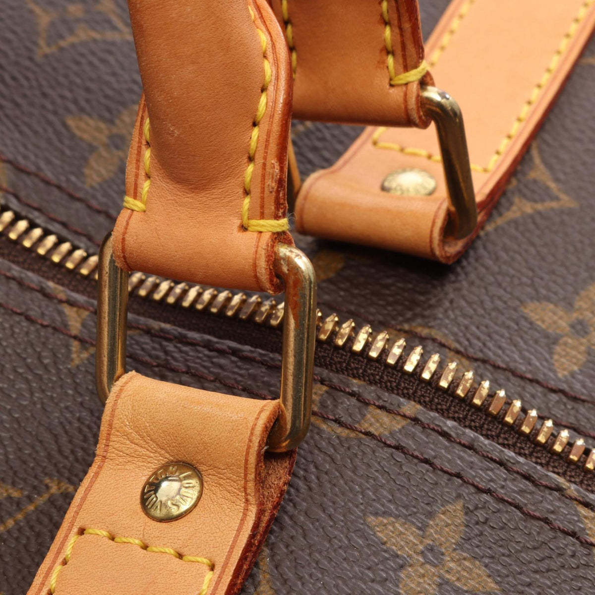 Louis Vuitton Brown Monogram Coated Canvas Leather Boston Bag Handbag (Pre-Owned)