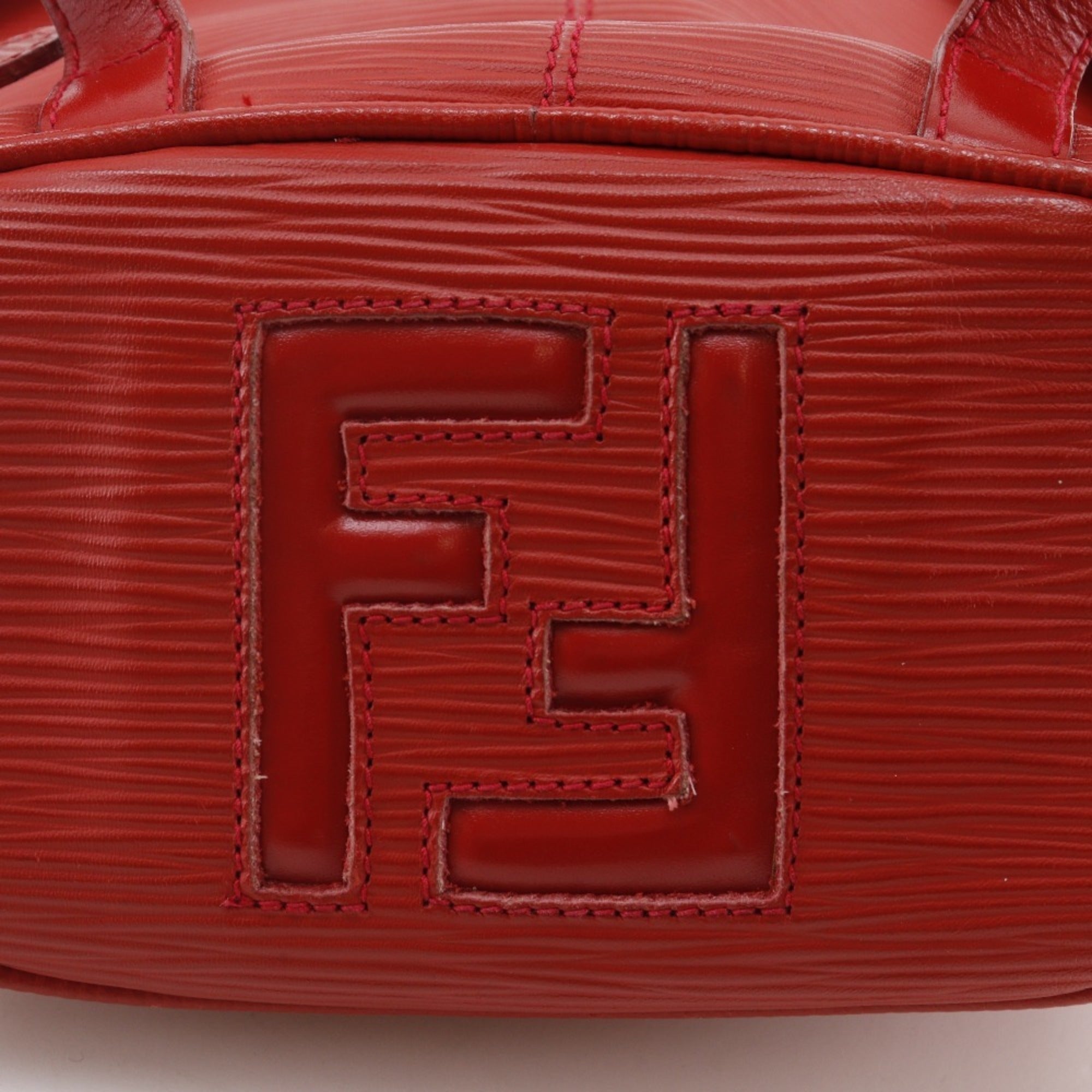 Fendi Red Color Leather Backpack (Pre-Owned)