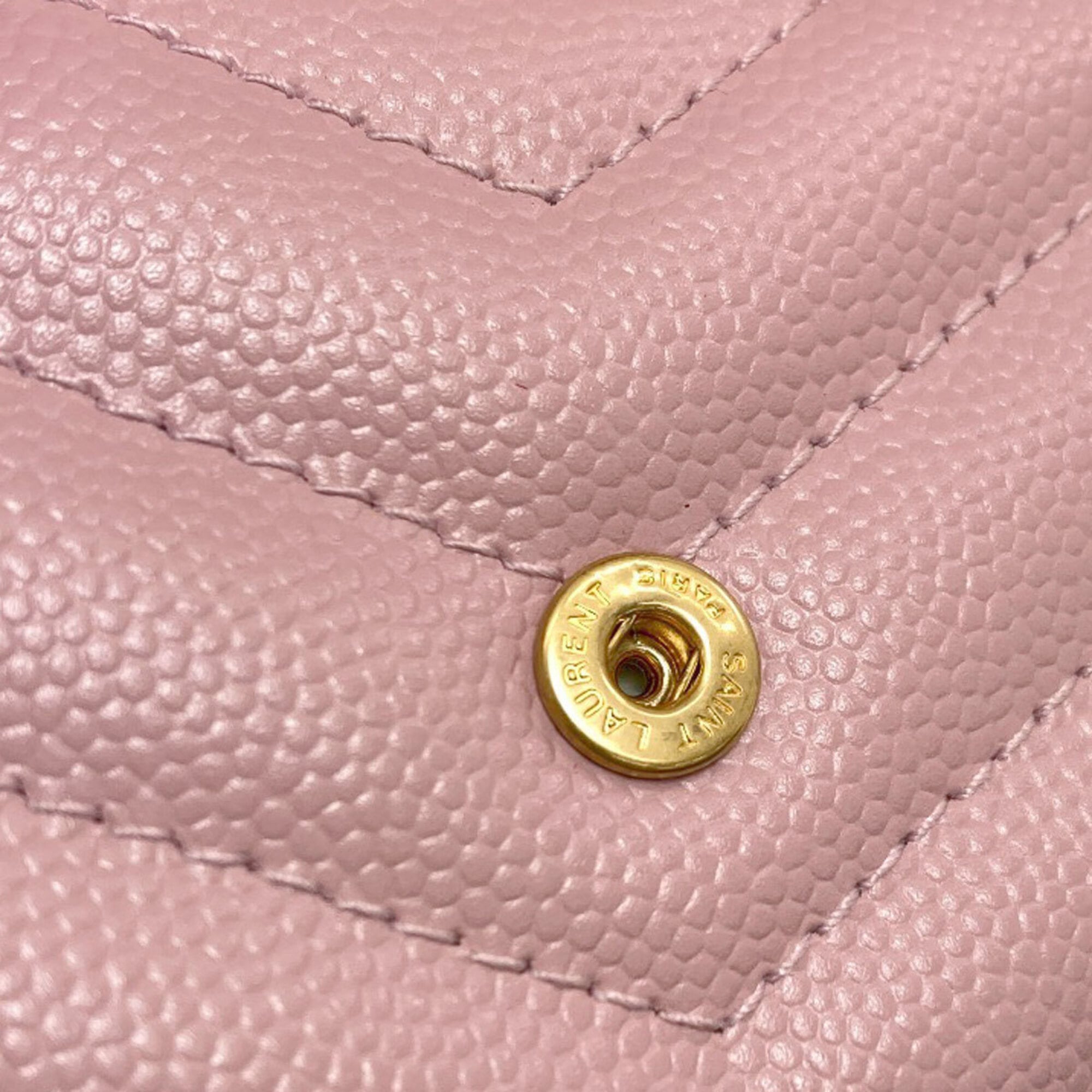 Yves Saint Laurent Pink Leather Wallet (Tri-Fold) (Pre-Owned)