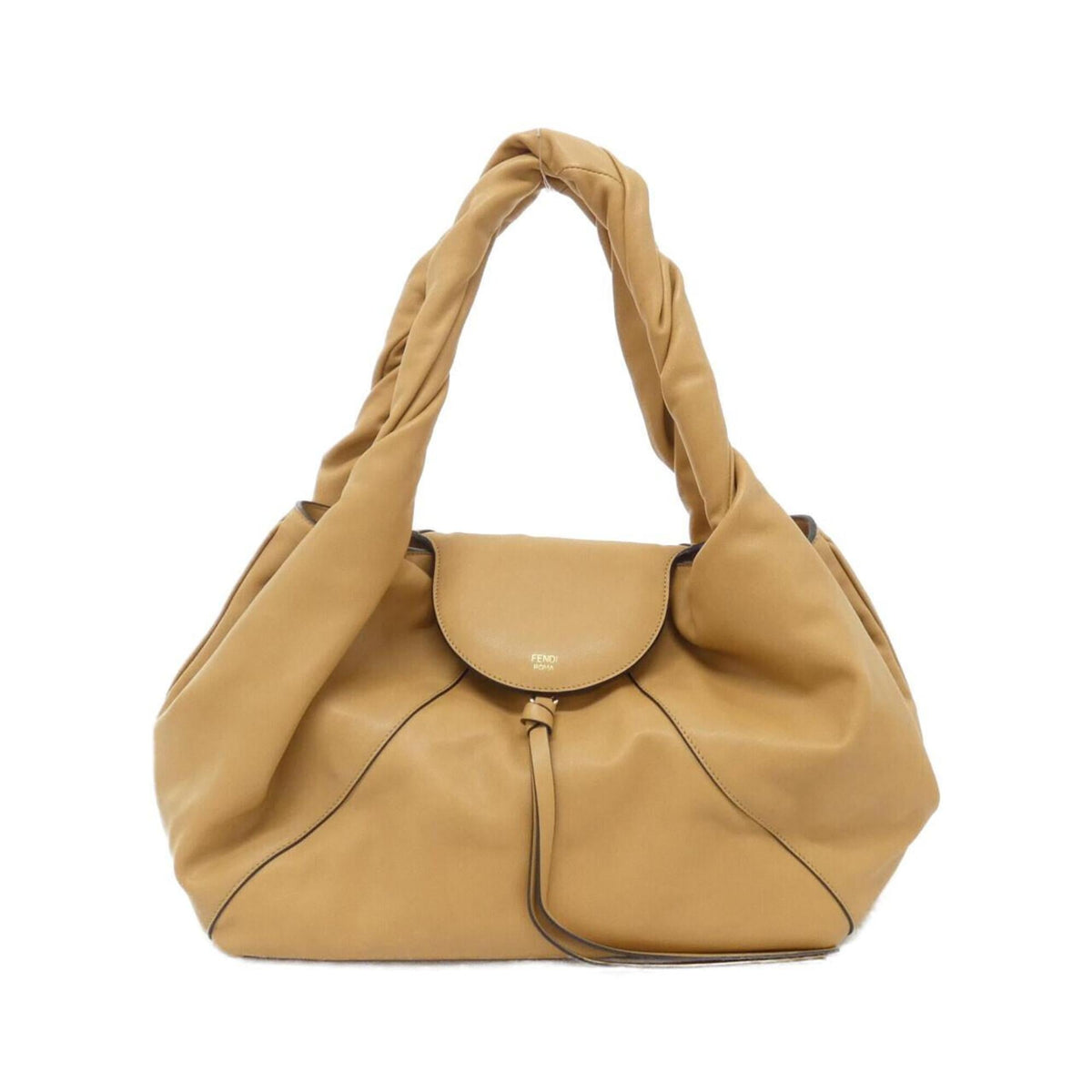 Fendi Beige Leather Shoulder Bag (Pre-Owned)
