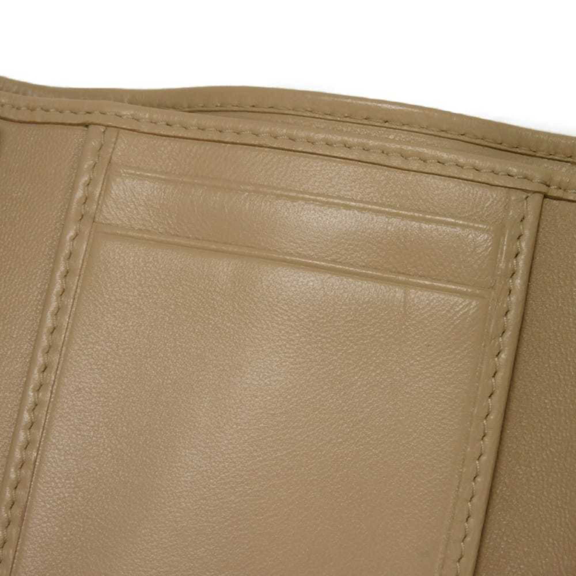 Miu Miu Beige Leather Wallet (Tri-Fold) (Pre-Owned)