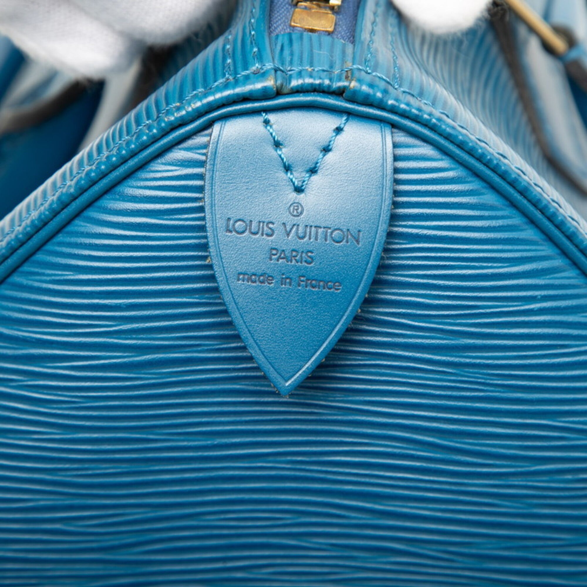 Louis Vuitton Toledo Blue Leather Boston Bag Handbag (Pre-Owned)