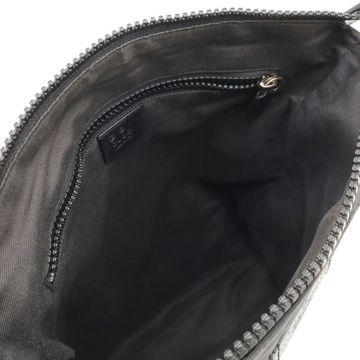 Gucci Black Gray Nylon Leather Shoulder Bag (Pre-Owned)