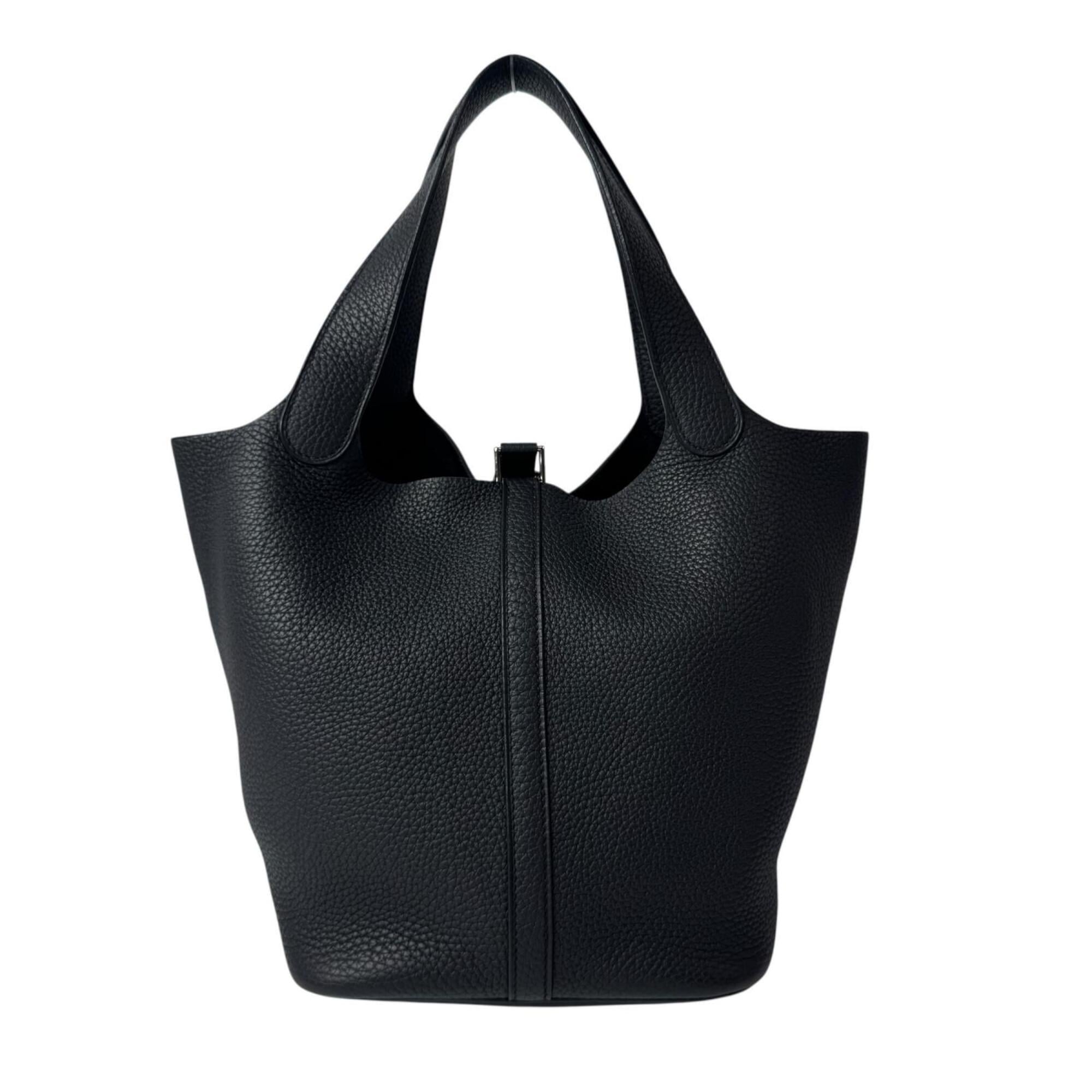 Hermes Noir Taurillon Clemence Leather Handbag (Pre-Owned)