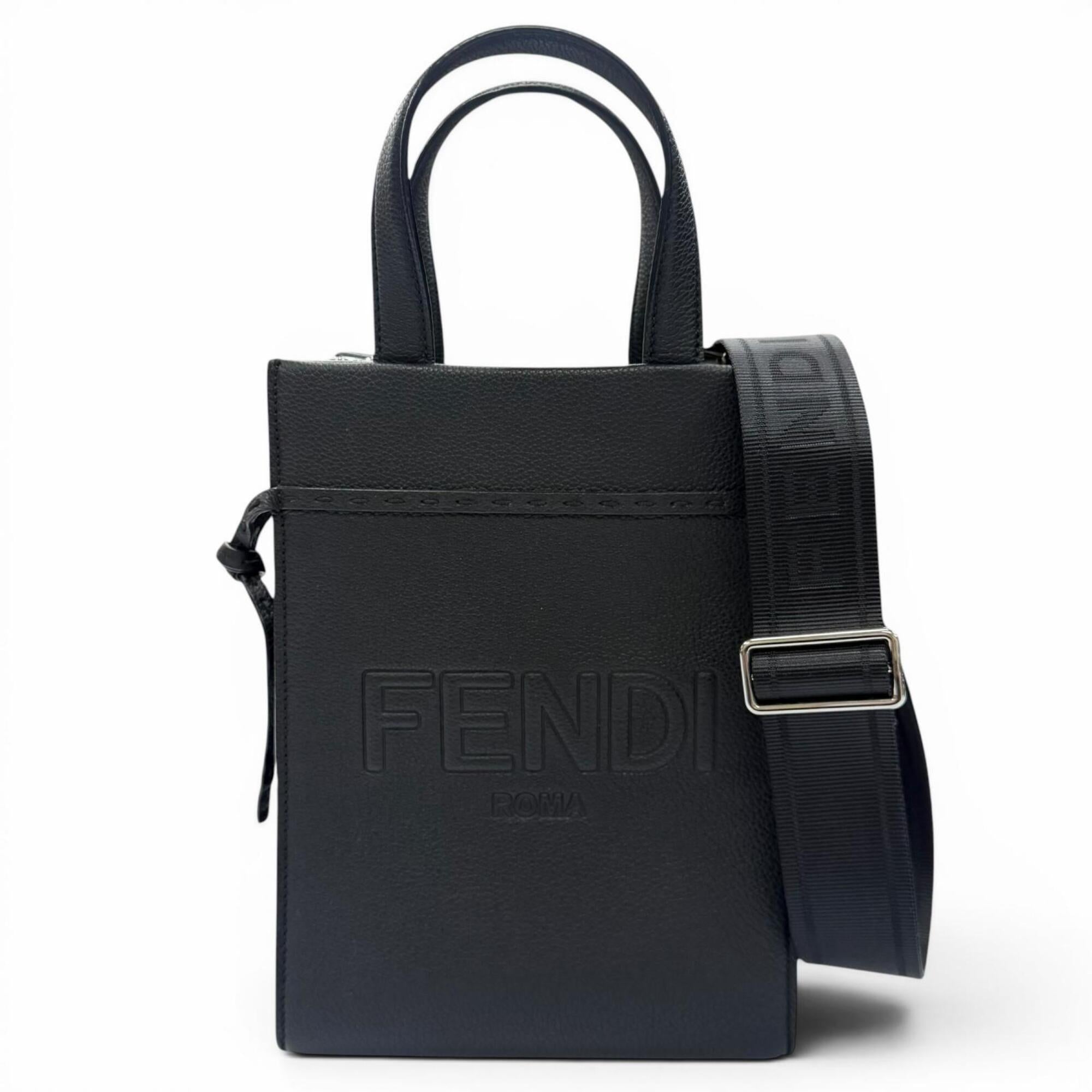 Fendi Black Leather Handbag Shoulder Bag (Pre-Owned)