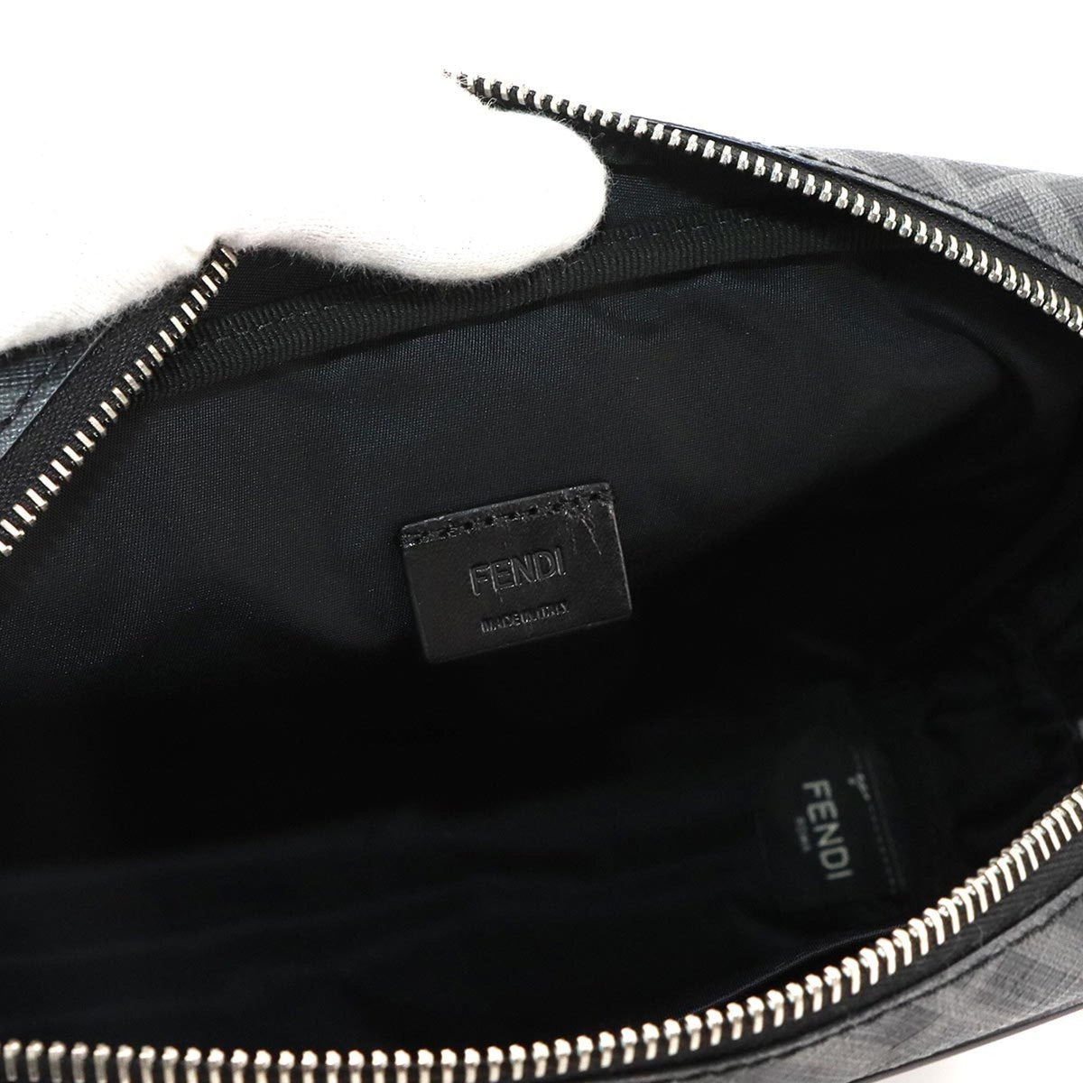 Fendi Gray Zucca Clutch Bag Handbag Pouch (Pre-Owned)