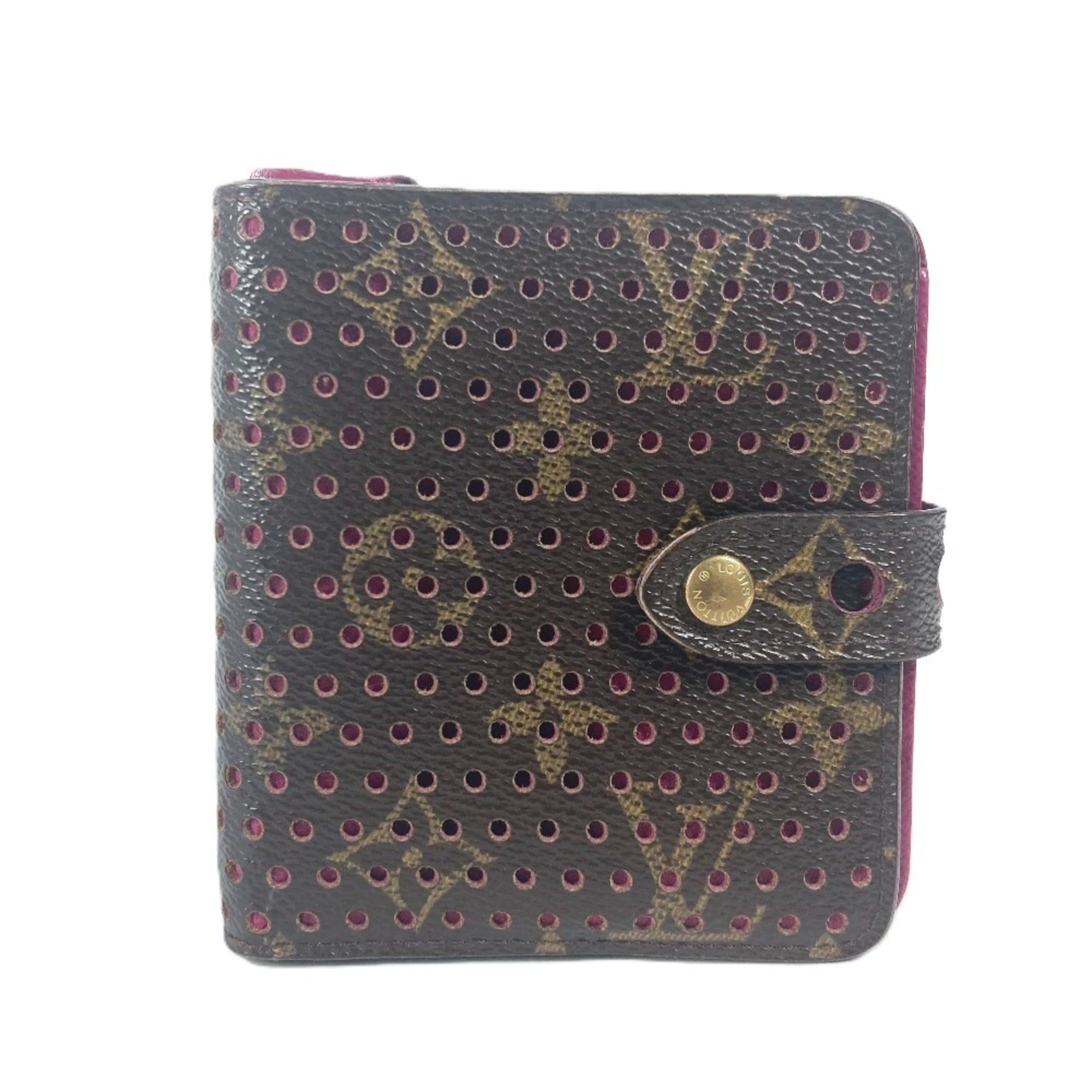 Louis Vuitton Brown Fuchsia Pink Monogram Wallet (Bi-Fold) (Pre-Owned)