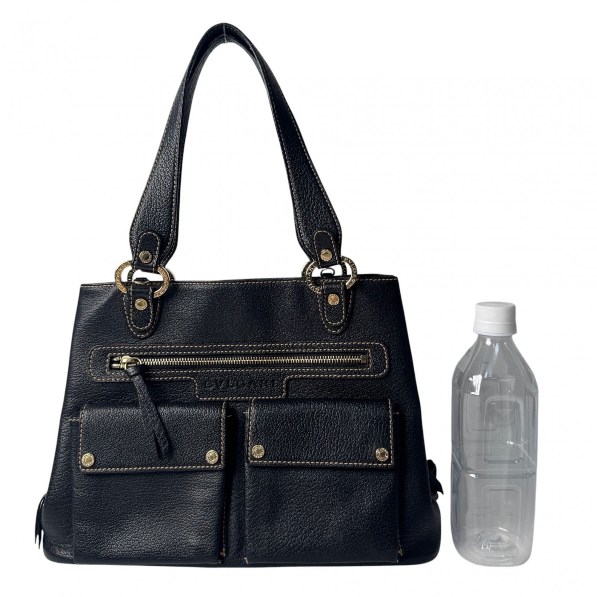 Bvlgari Black Leather Handbag (Pre-Owned)