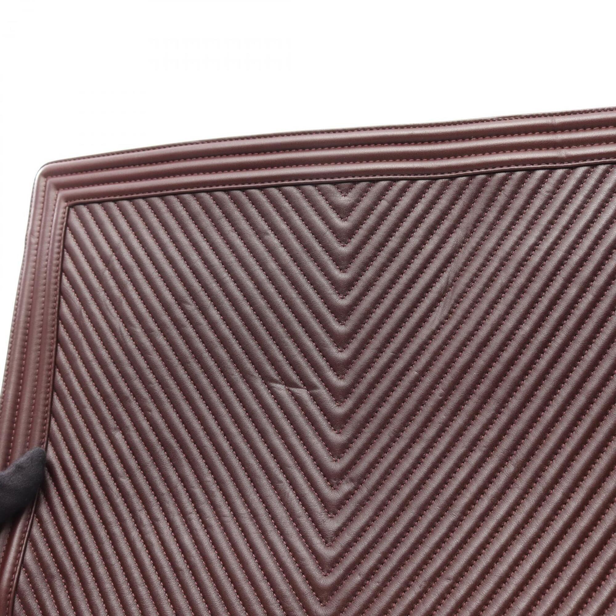 Chanel Bordeaux Leather Handbag Tote Bag (Pre-Owned)