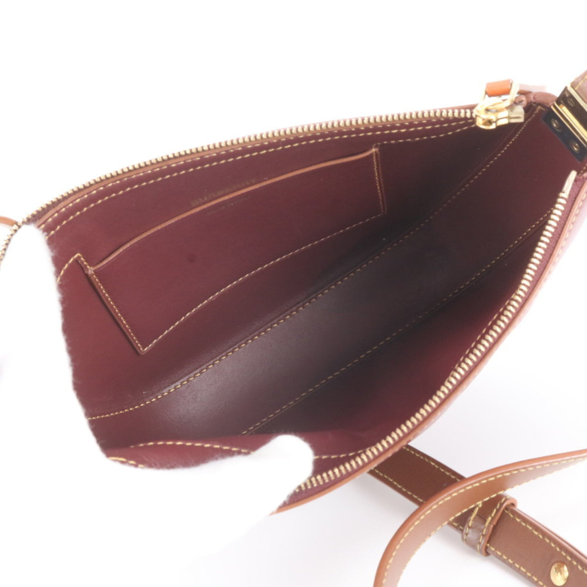 Burberry Brown Red Color Wine Leather Handbag Shoulder Bag Tote Bag (Pre-Owned)