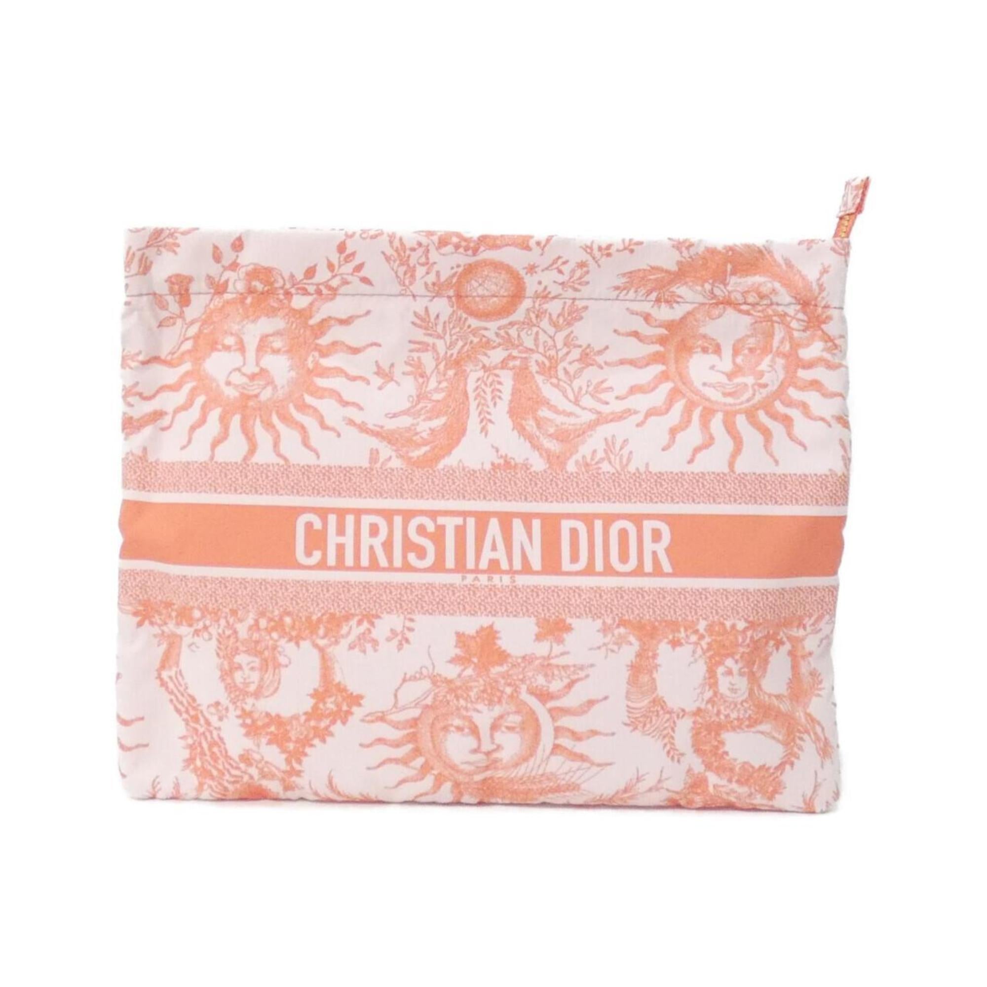 Christian Dior Orange Canvas Pouch (Pre-Owned)