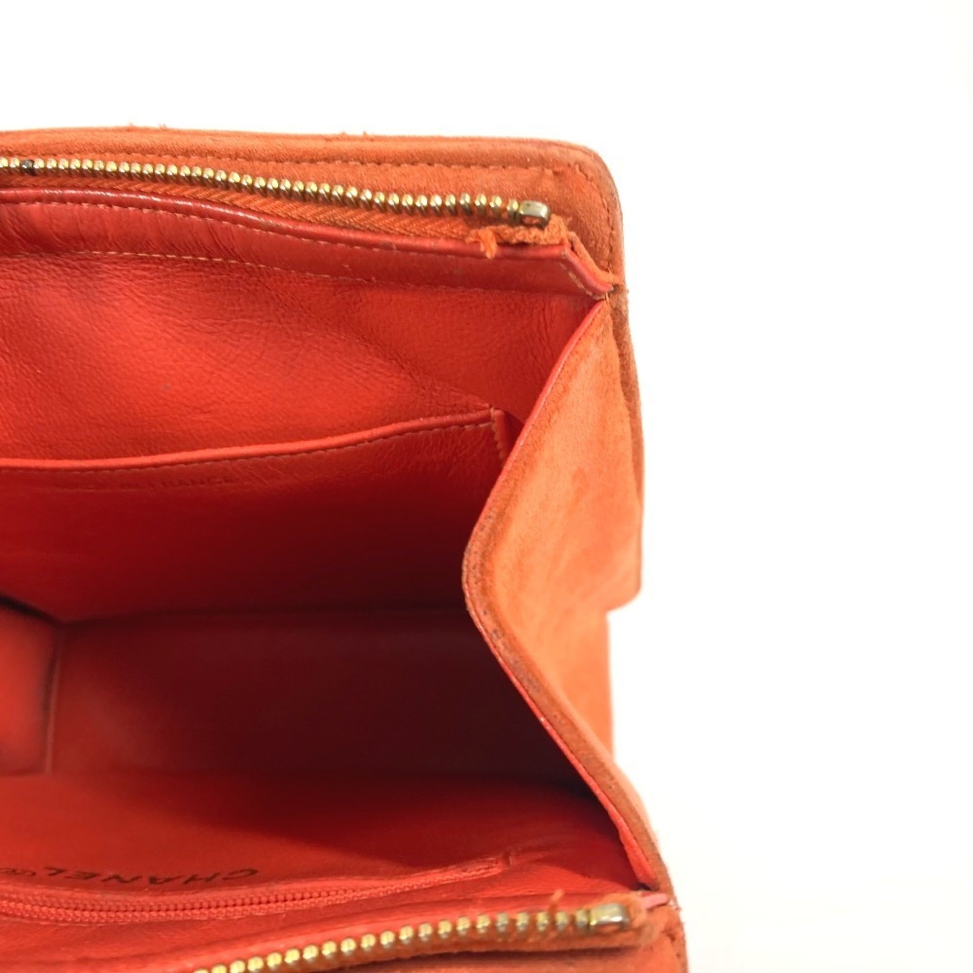 Chanel Orange Suede Handbag Shoulder Bag (Pre-Owned)