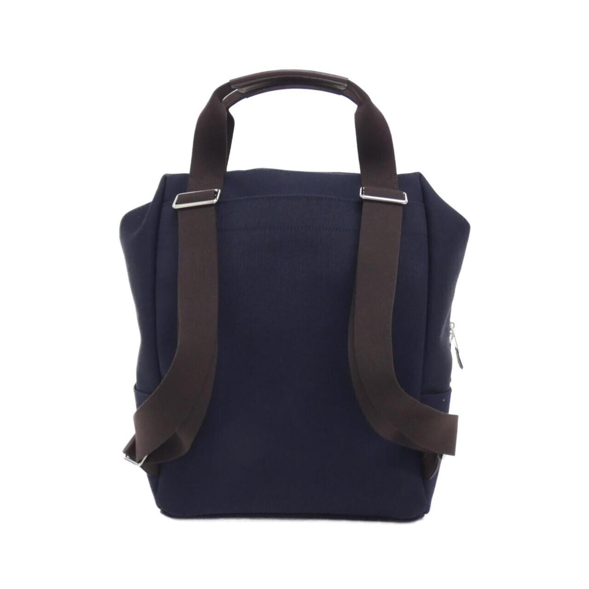 Hermes Blue Feu Navy Canvas Backpack (Pre-Owned)
