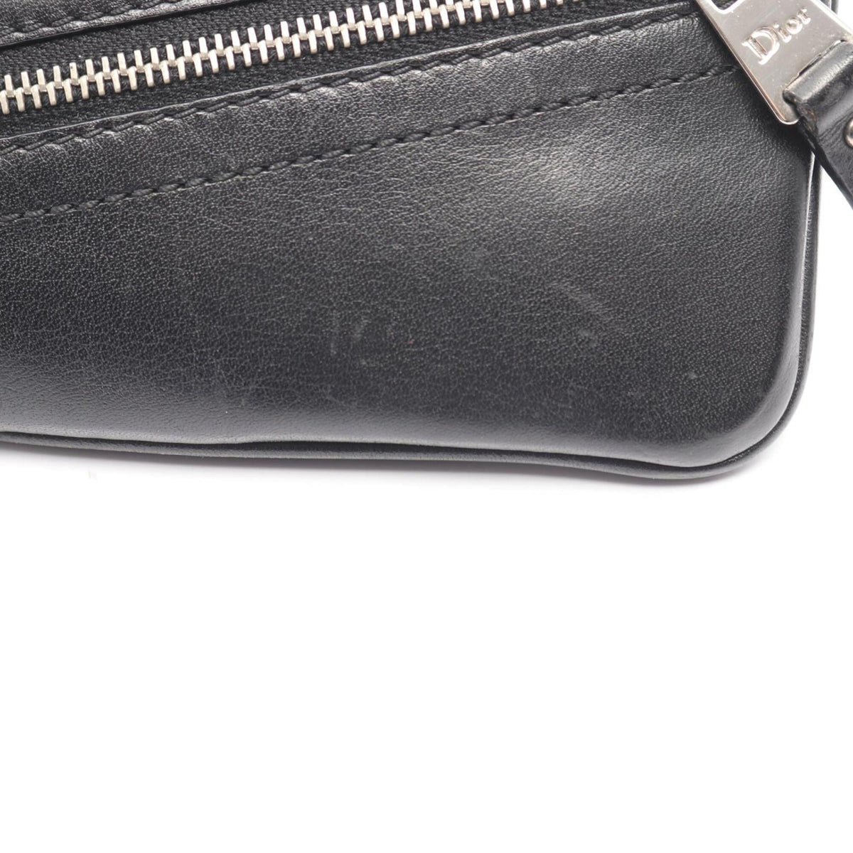 Christian Dior Black Canvas Leather Handbag Shoulder Bag (Pre-Owned)