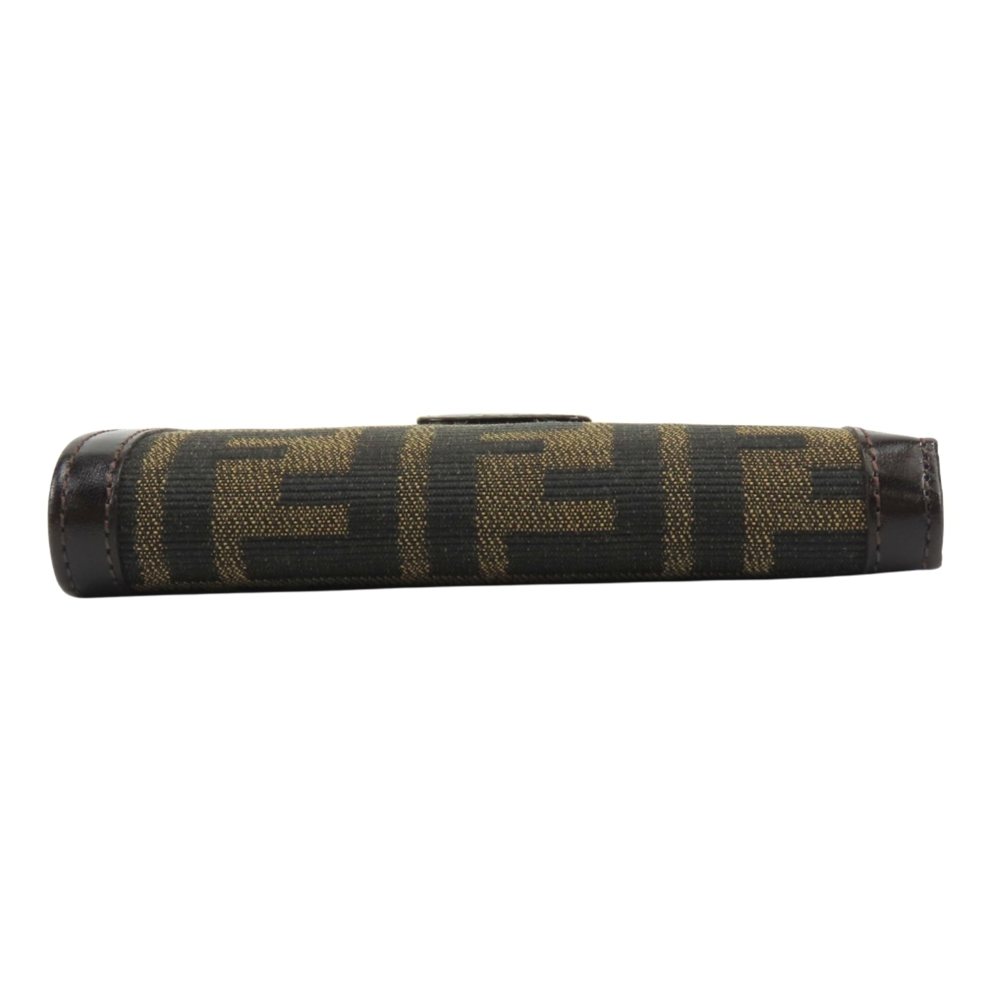 Fendi Zucca Brown Canvas Leather Wallet (Bi-Fold) (Pre-Owned)