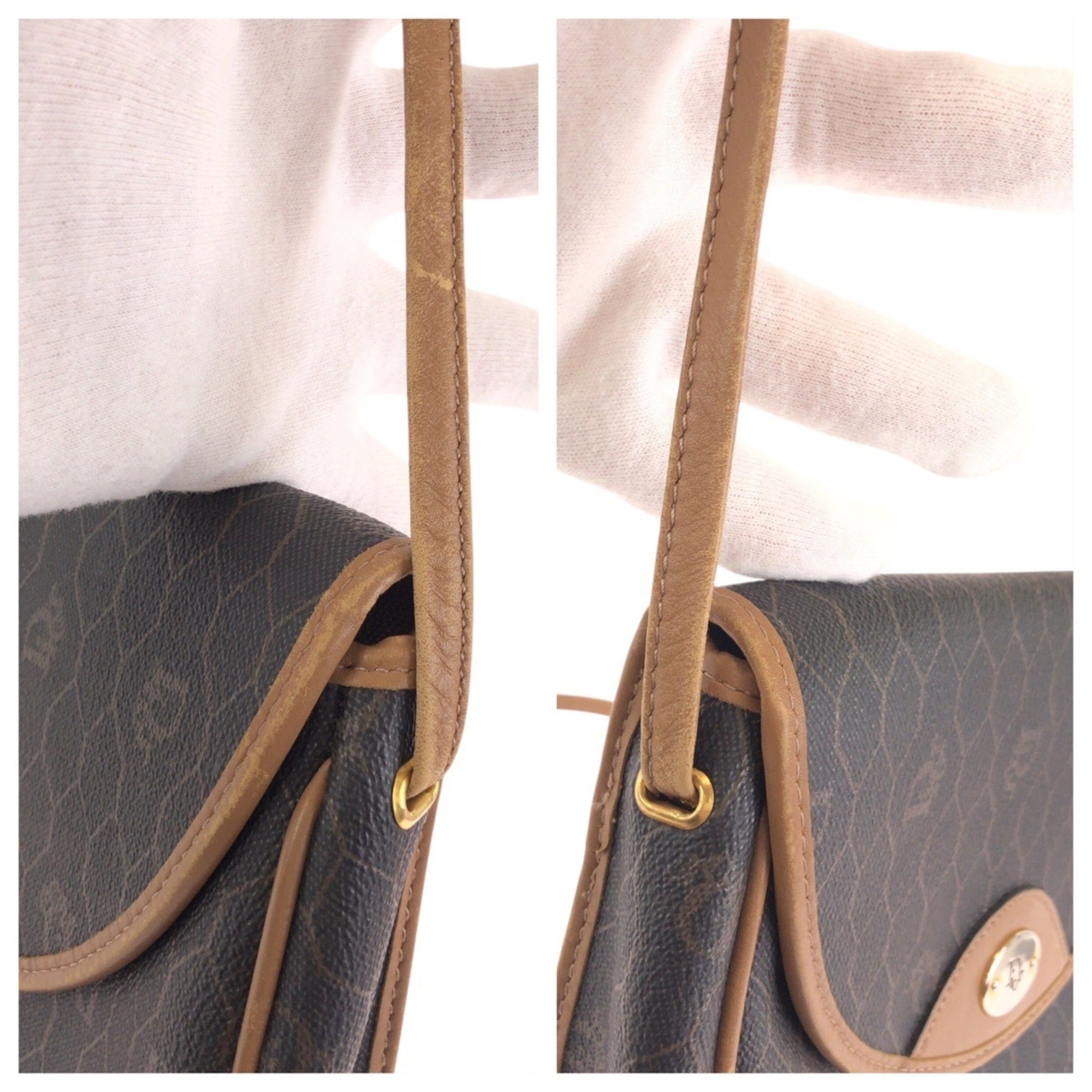Christian Dior Beige Brown Pvc Pochette Shoulder Bag (Pre-Owned)