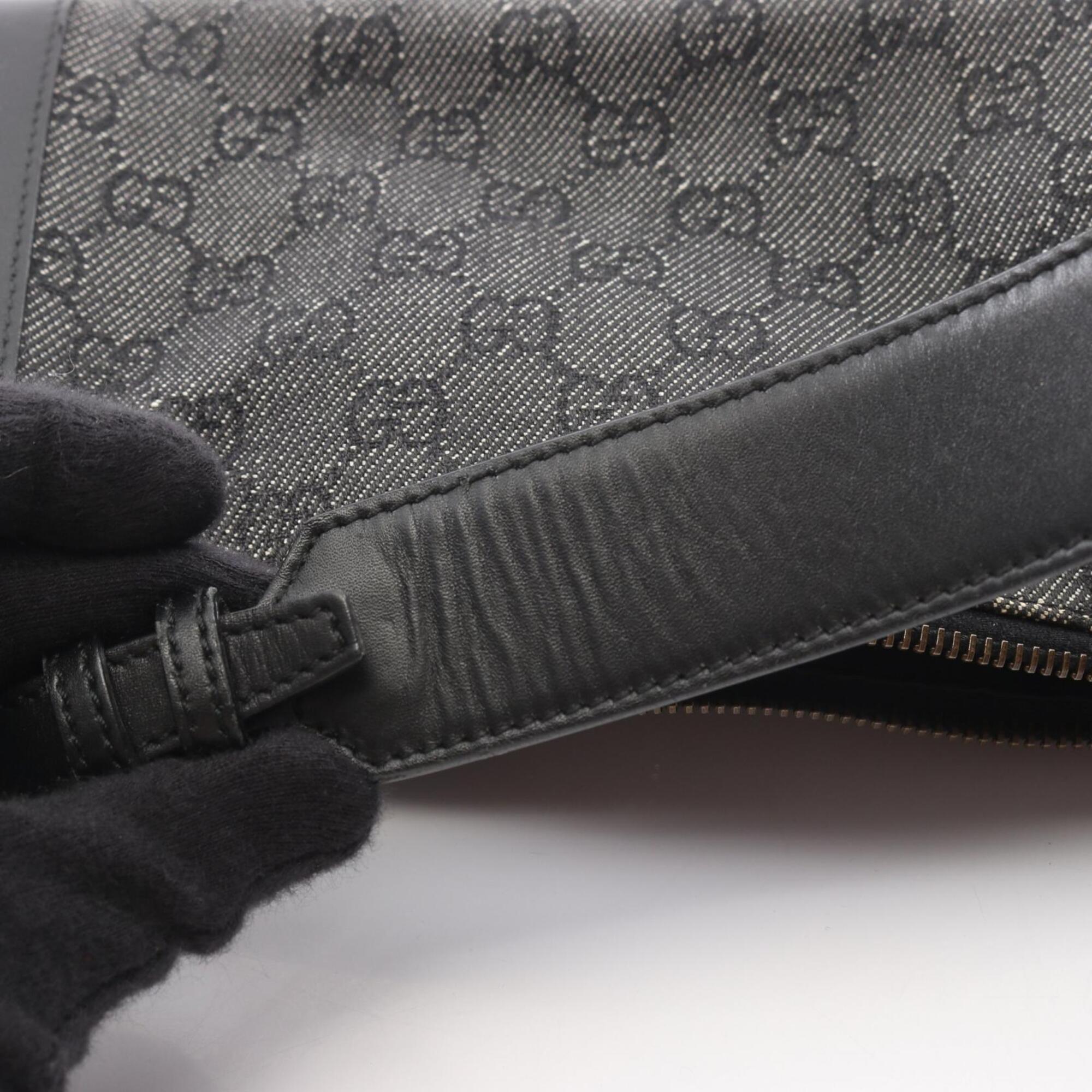 Gucci Black Denim Handbag Shoulder Bag (Pre-Owned)
