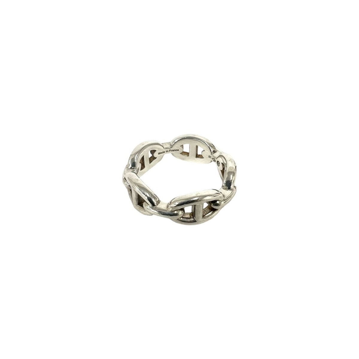 Hermes Silver Silver 925 Band Ring (Pre-Owned)
