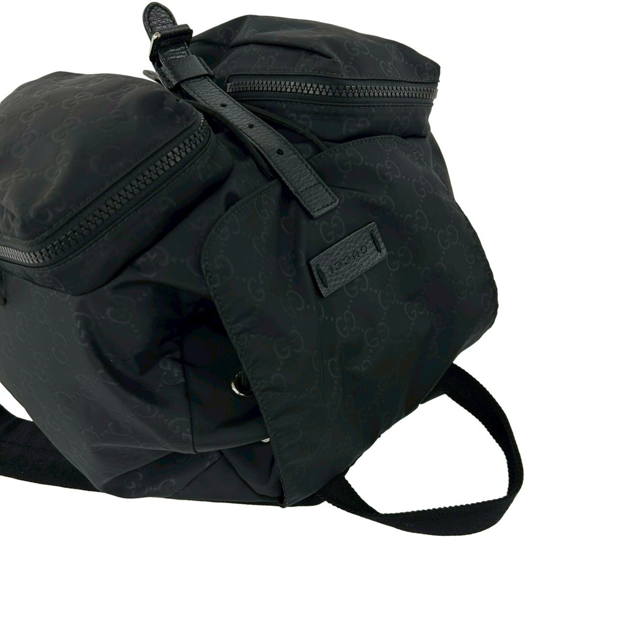 Gucci Black Nylon Leather Backpack (Pre-Owned)