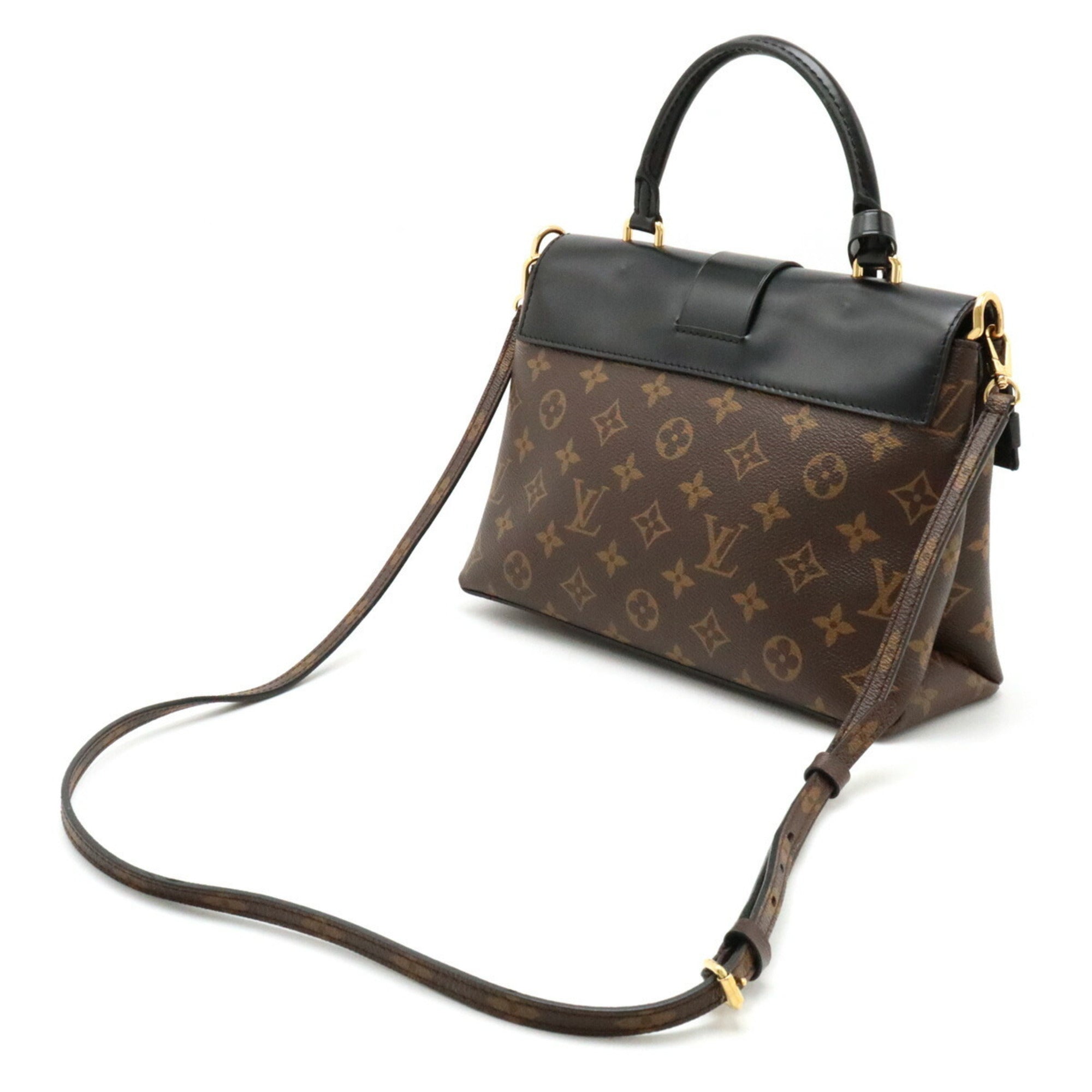 Louis Vuitton Noir Monogram Leather Handbag Shoulder Bag (Pre-Owned)