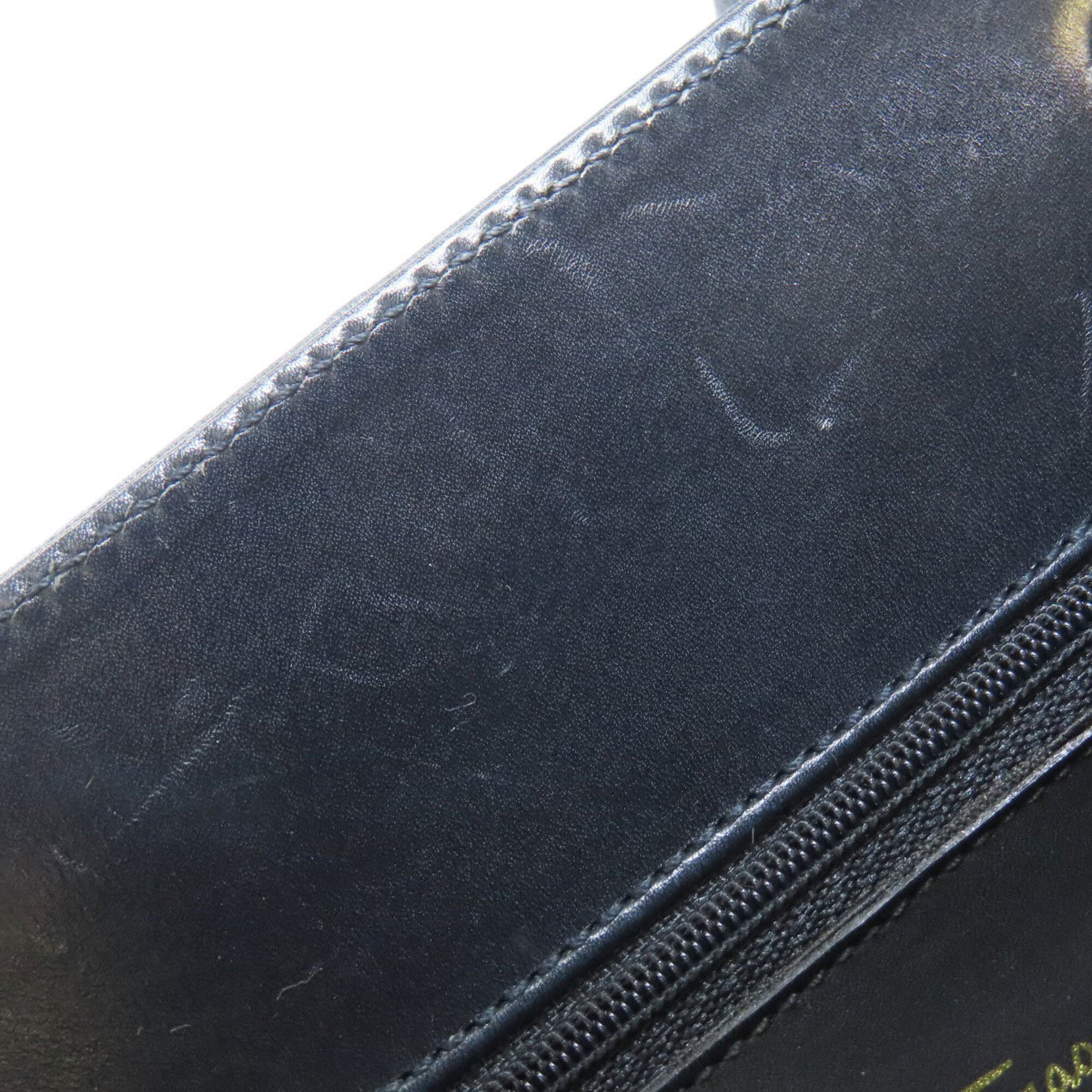 Salvatore Ferragamo Black Navy Leather Handbag (Pre-Owned)