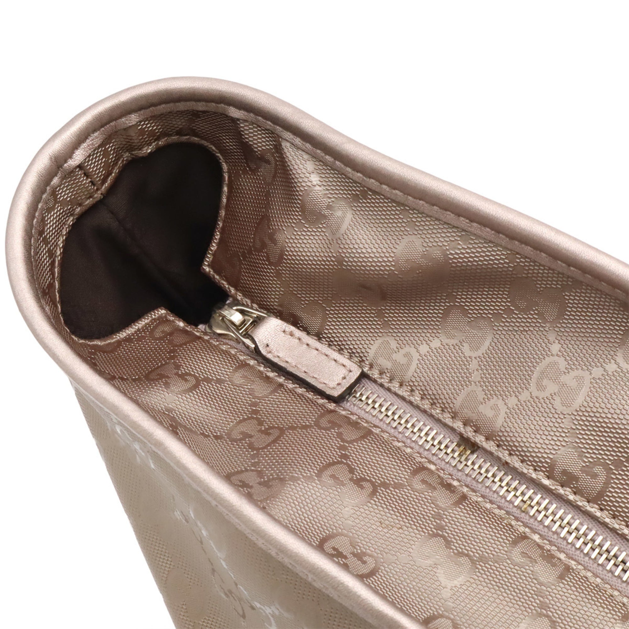 Gucci Gg Imprimé Metallic Pink Pvc Leather Shoulder Bag Tote Bag (Pre-Owned)