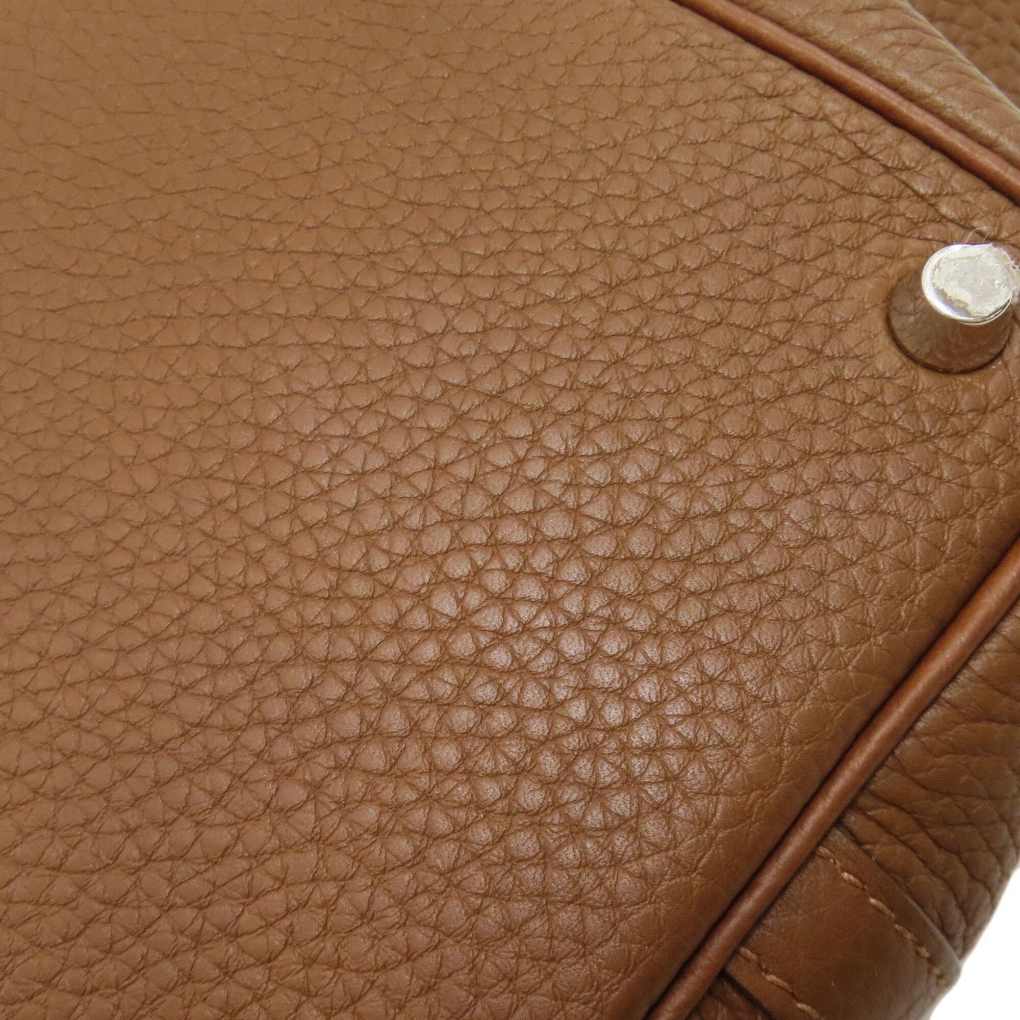 Hermes Brown Taurillon Clemence Leather Handbag (Pre-Owned)