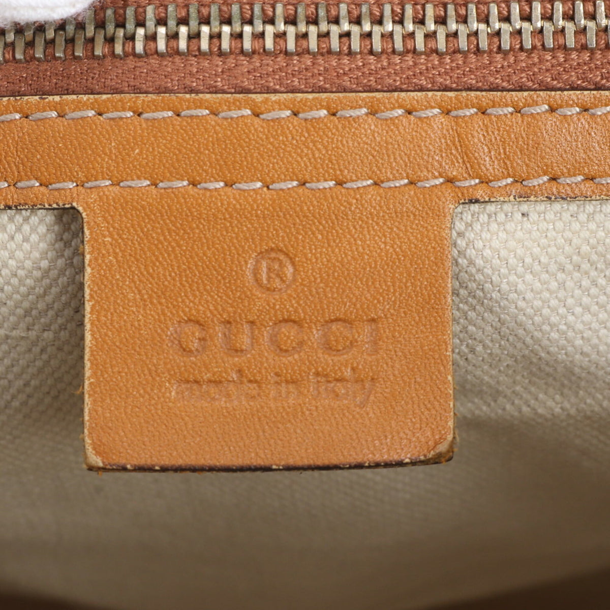 Gucci Brown Leather Canvas Boston Bag Handbag Tote Bag (Pre-Owned)