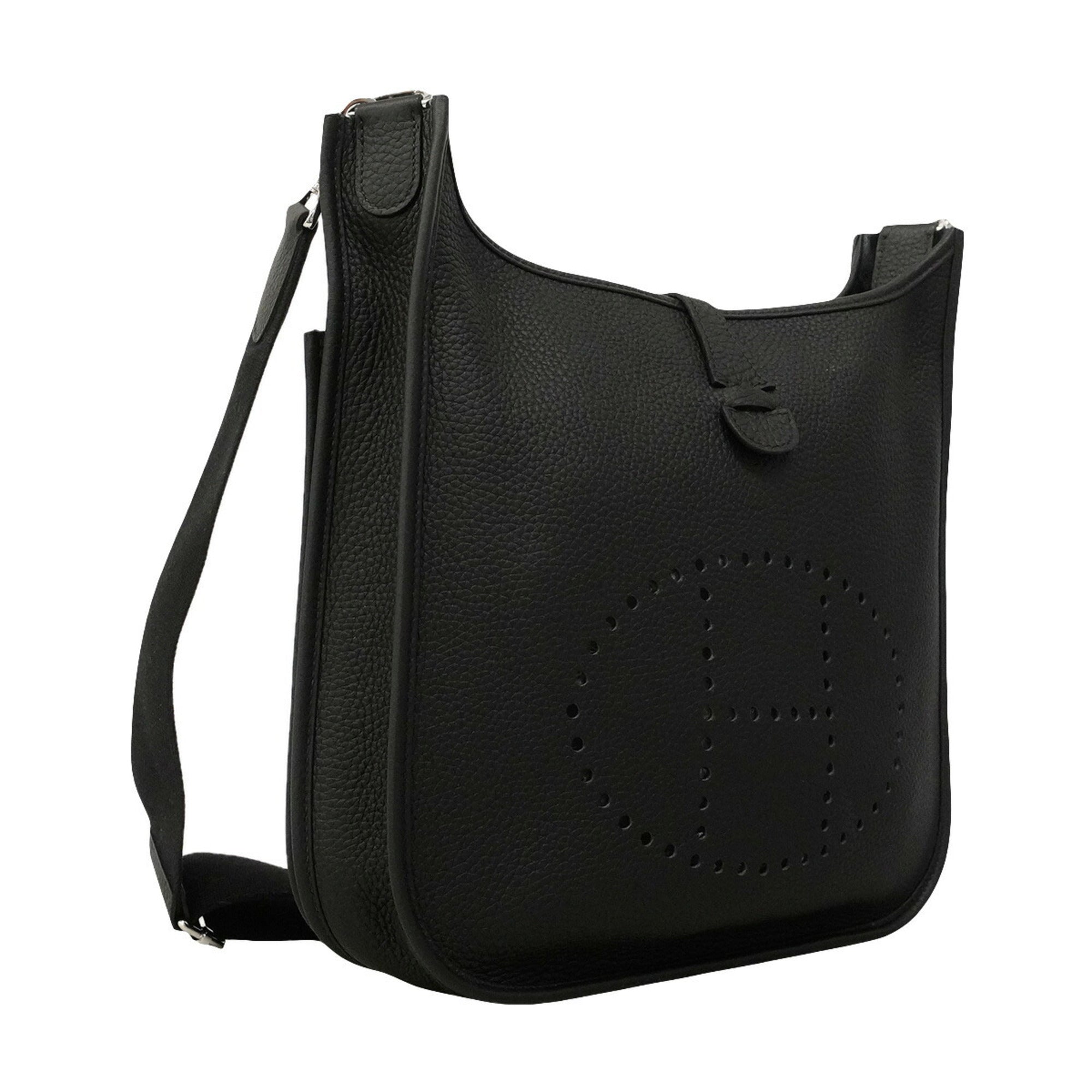 Hermes Black Taurillon Clemence Leather Shoulder Bag (Pre-Owned)