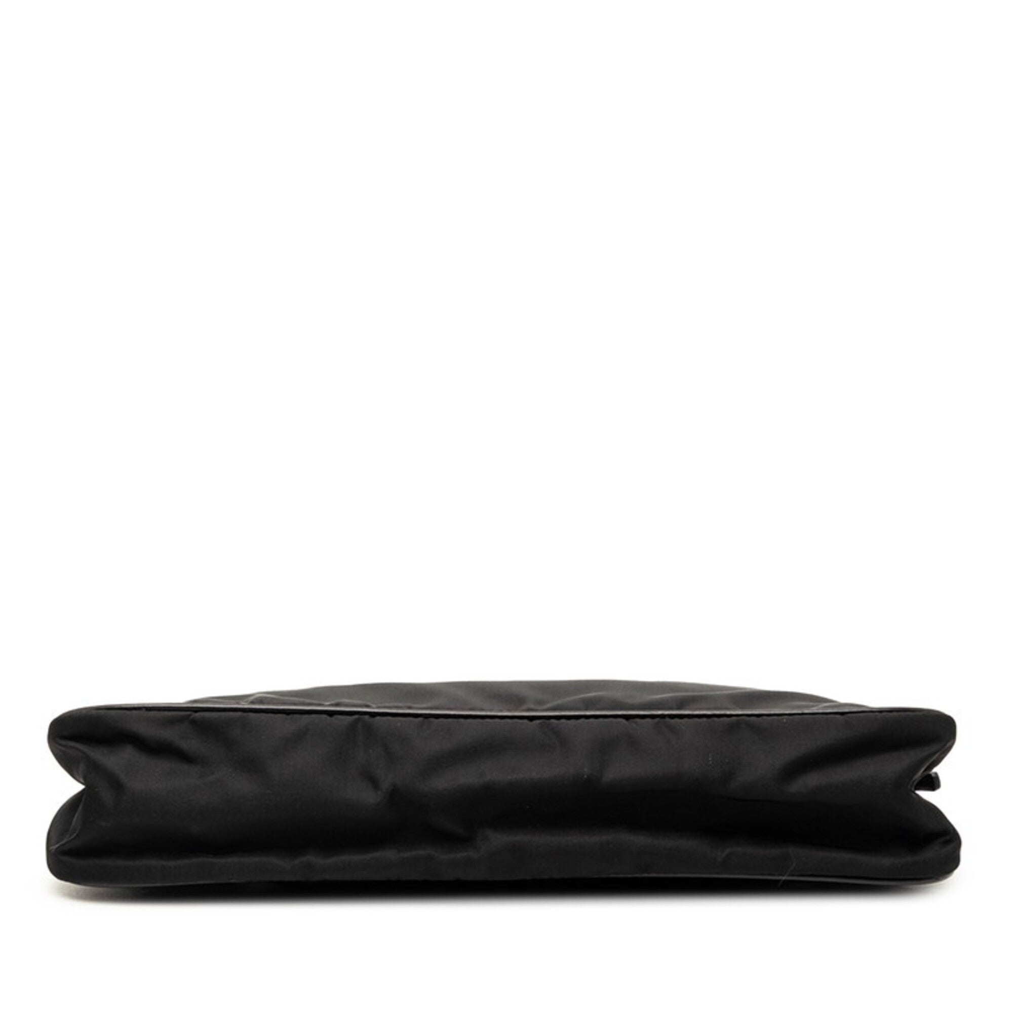 Prada Black Gold Nylon Leather Shoulder Bag (Pre-Owned)