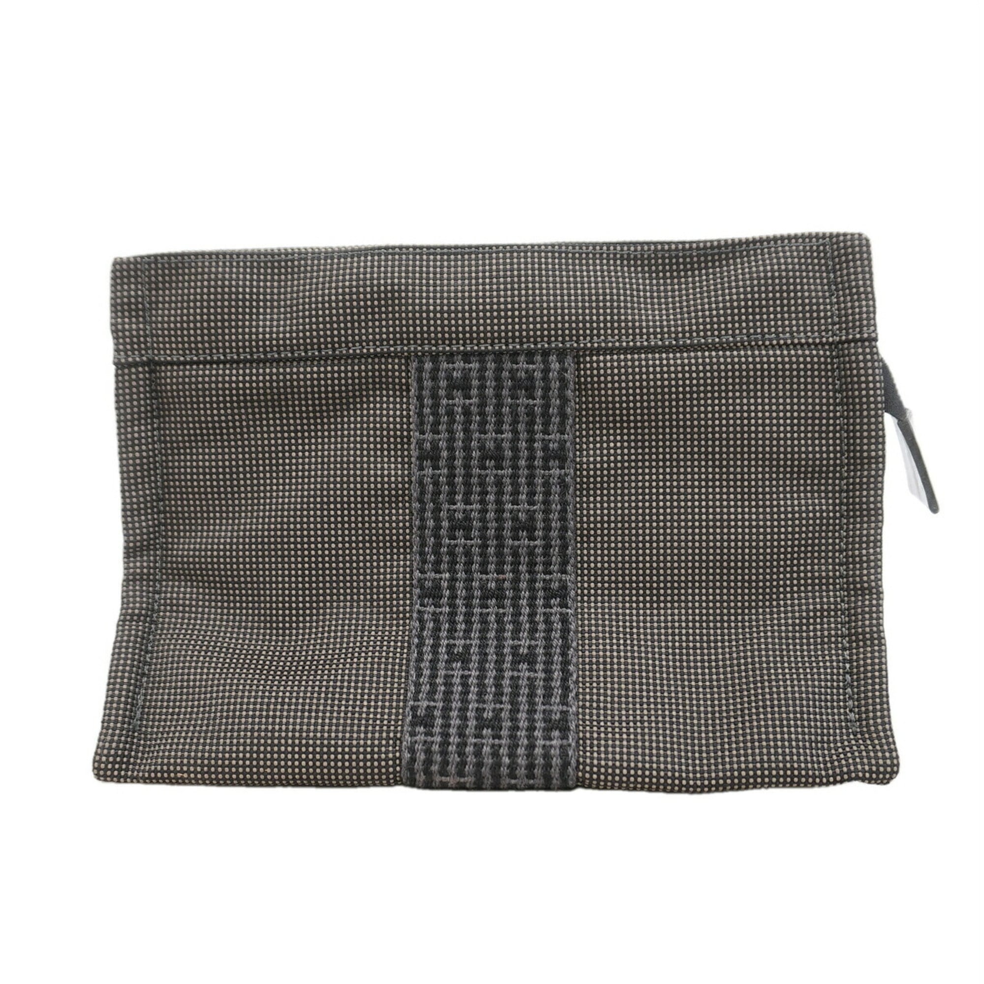 Hermes Gray Nylon Pouch (Pre-Owned)
