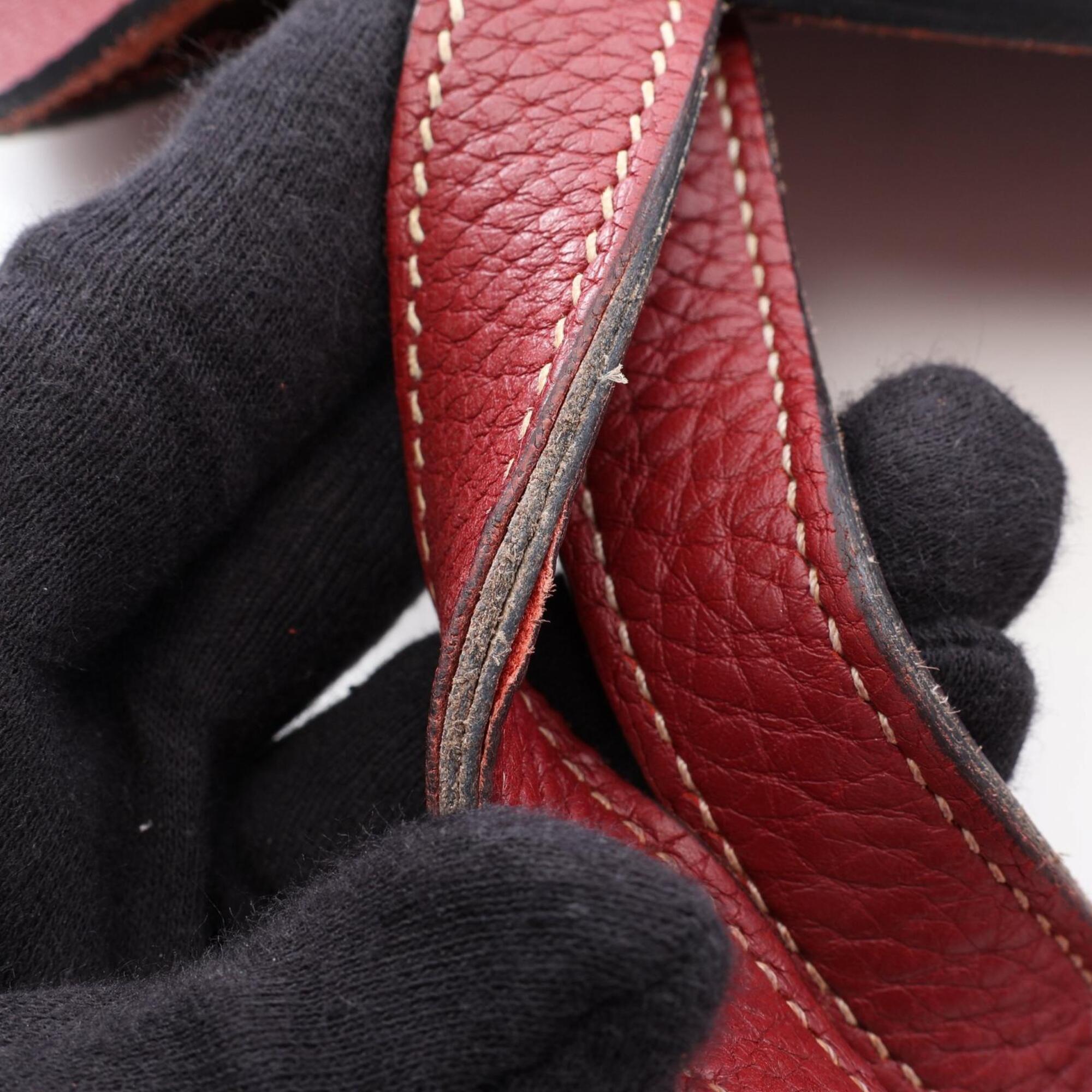 Hermes Bordeaux Rouge H Taurillon Clemence Leather Handbag (Pre-Owned)