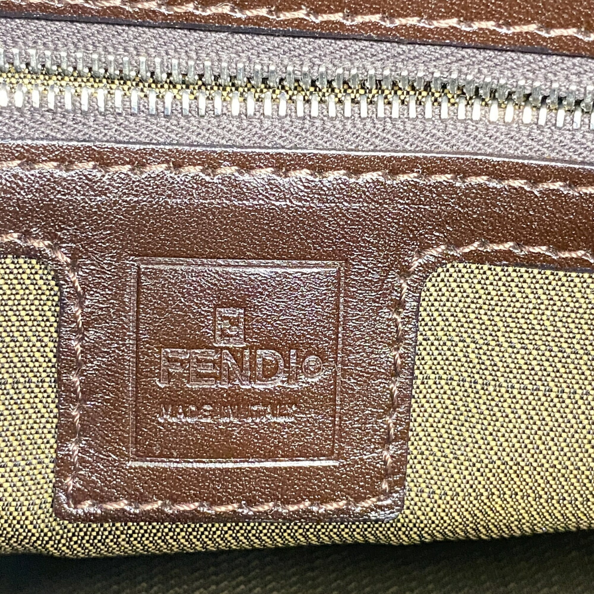 Fendi Brown Nylon Canvas Handbag (Pre-Owned)