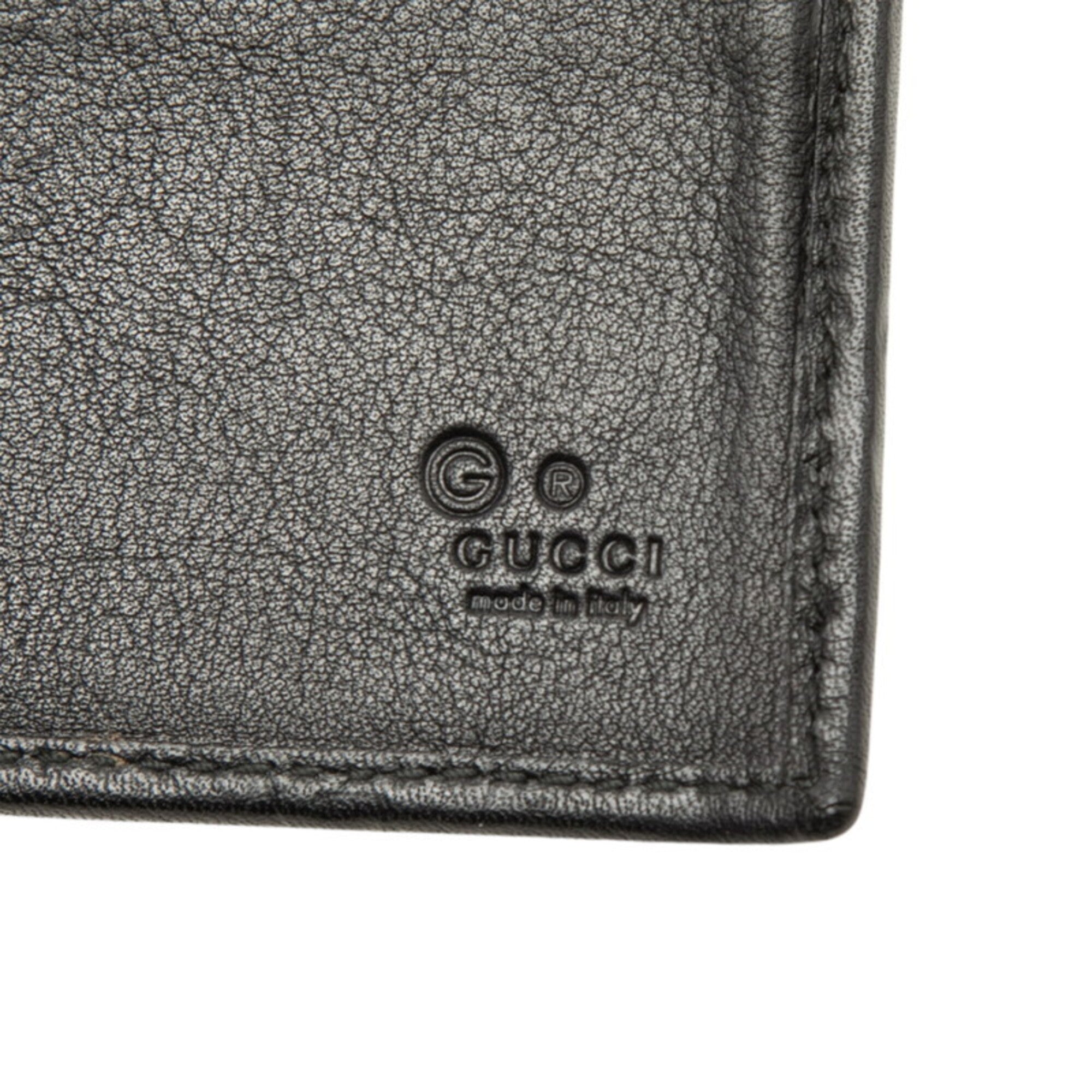 Gucci Black Leather Long Wallet (Tri-Fold) (Pre-Owned)