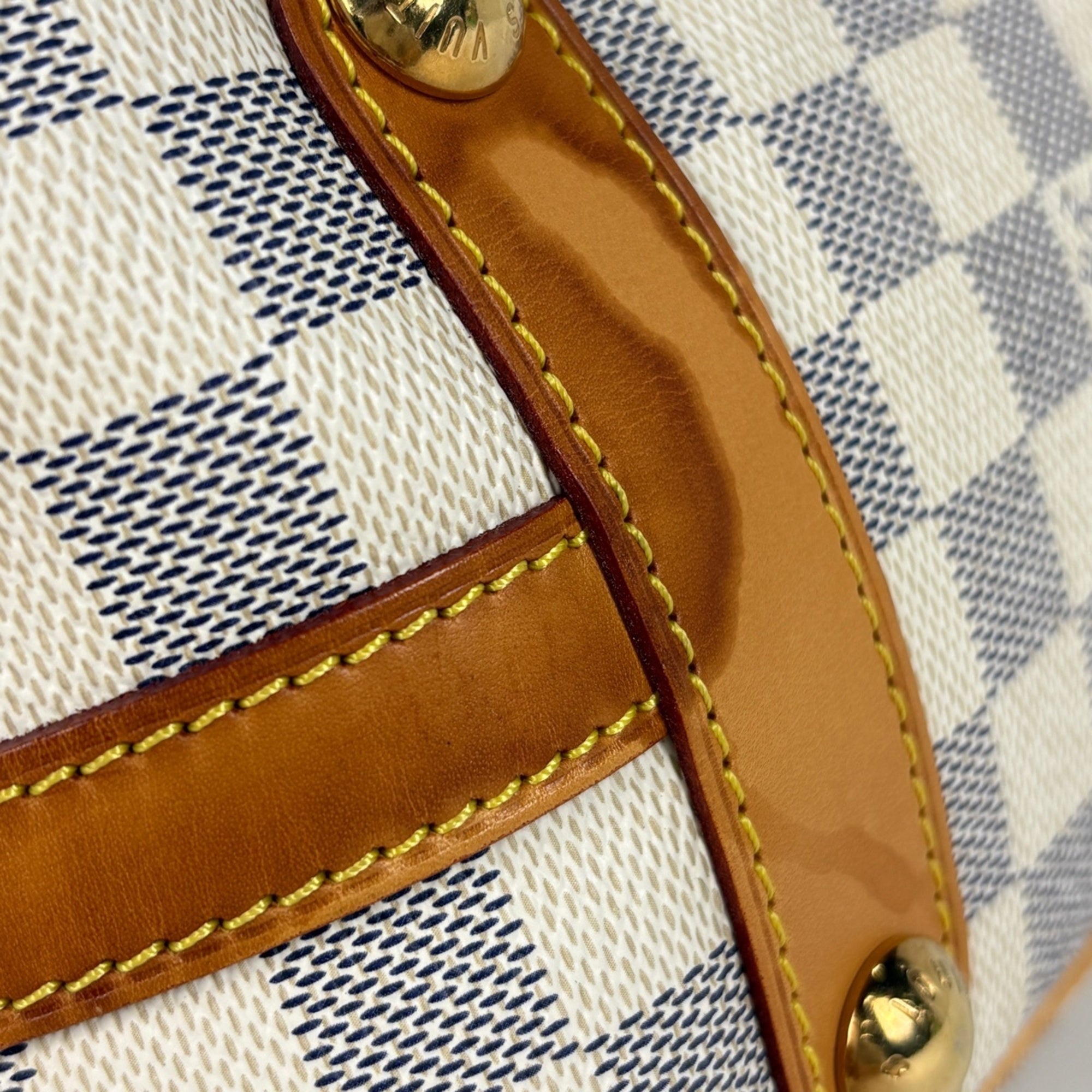 Louis Vuitton White Damier Azur Handbag Shoulder Bag Tote Bag (Pre-Owned)