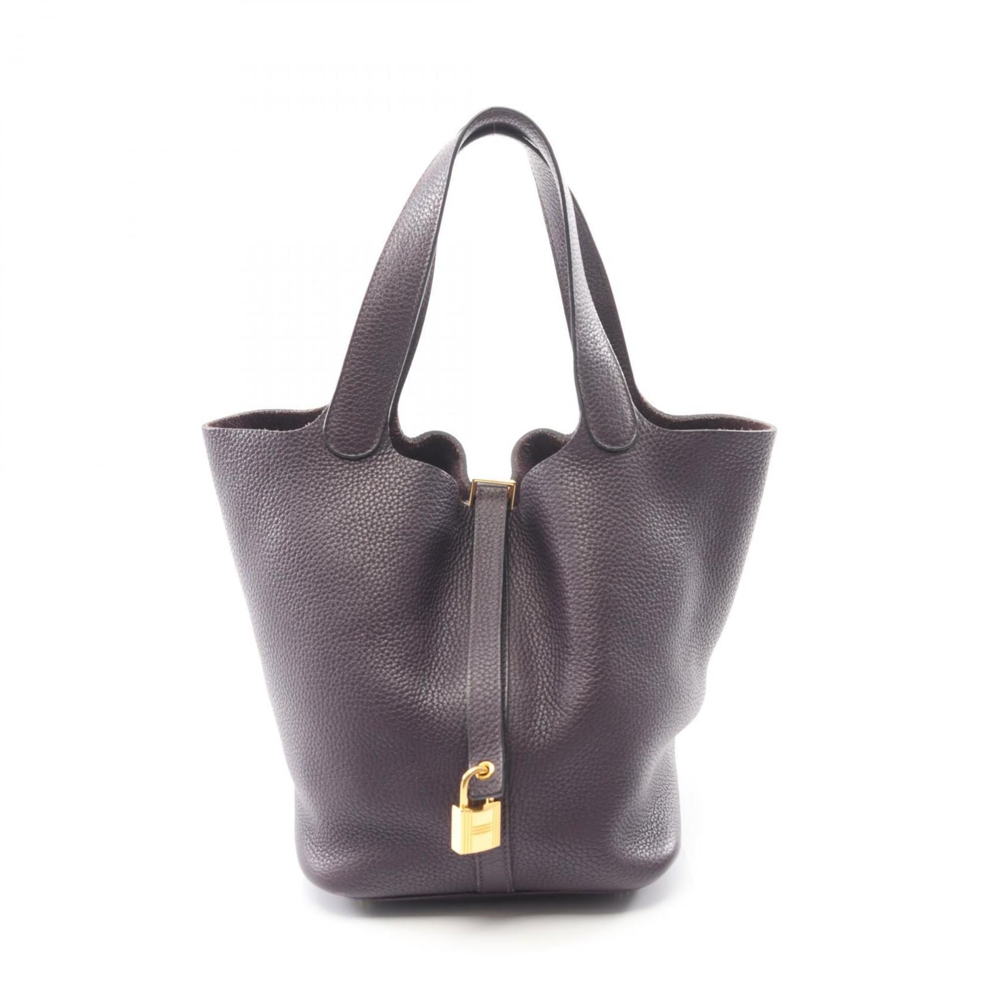 Hermes Purple Raisin Taurillon Clemence Leather Handbag (Pre-Owned)