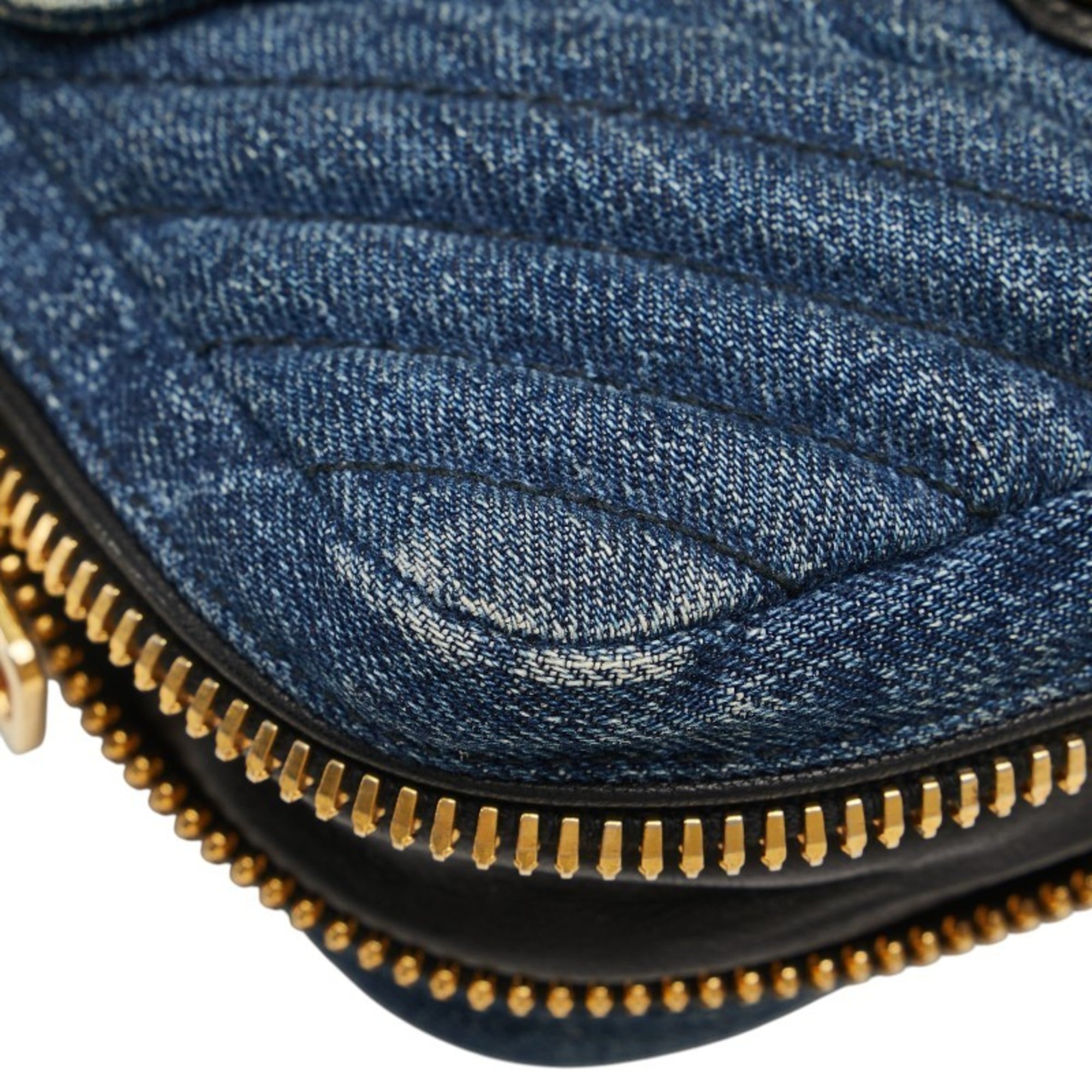 Miu Miu Multi-Color Denim Leather Shoulder Bag (Pre-Owned)