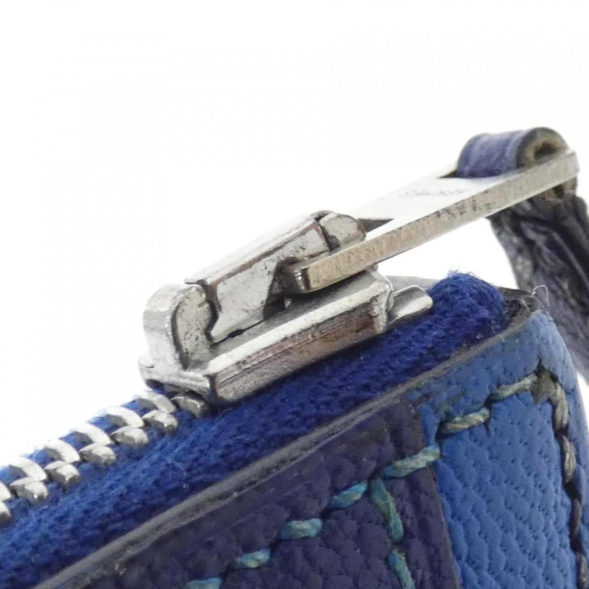 Hermes Blue Chevre Leather Coin Purse/Coin Case (Pre-Owned)