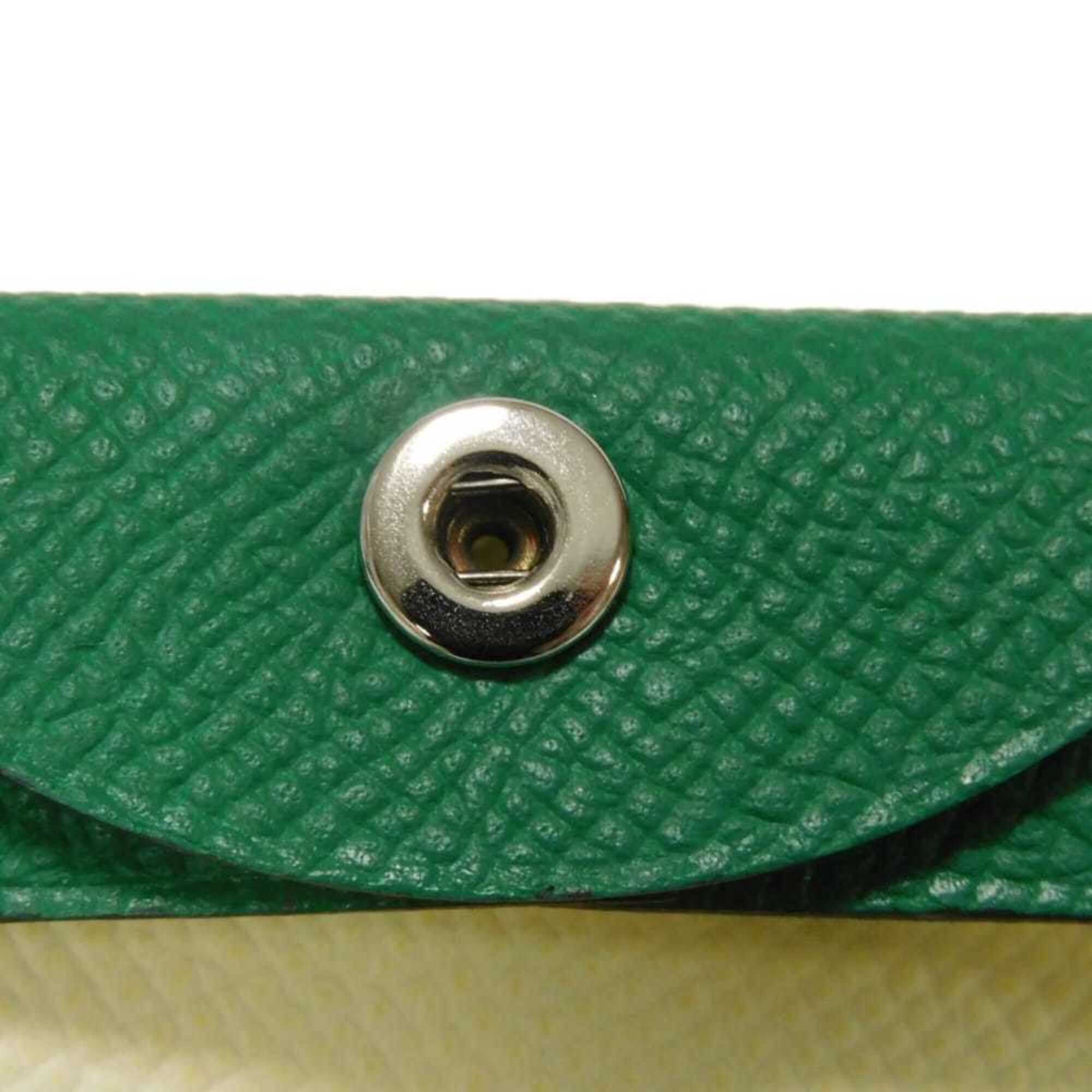 Hermes Bicolor Green Epsom Leather Coin Purse/Coin Case (Pre-Owned)
