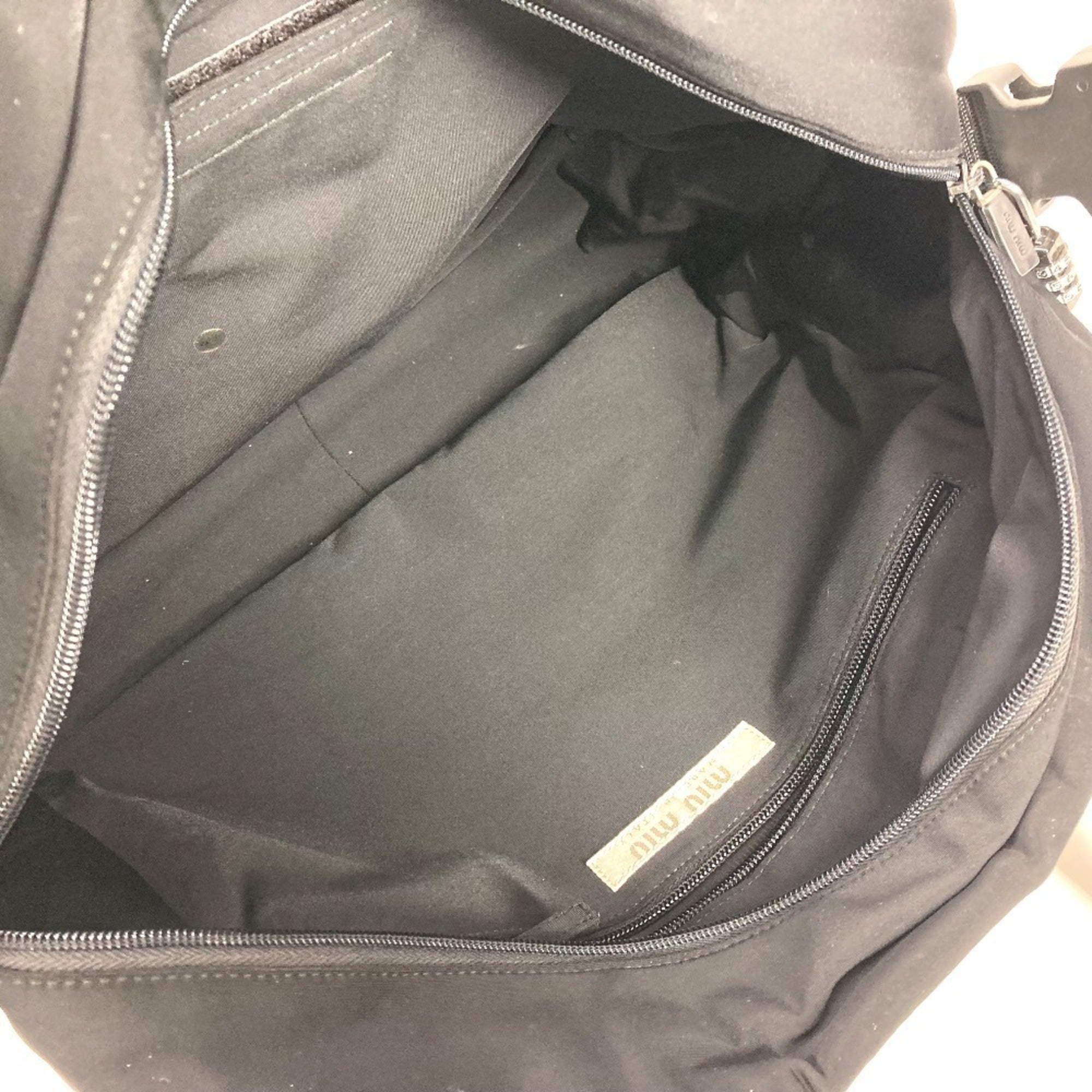 Miu Miu Black Nylon Boston Bag Shoulder Bag (Pre-Owned)