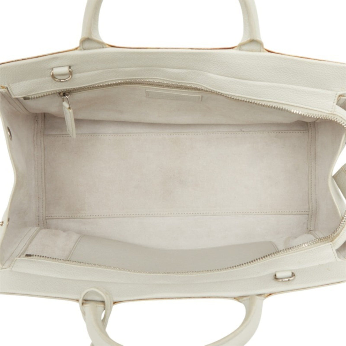 Saint Laurent Light Gray Leather Handbag Shoulder Bag (Pre-Owned)