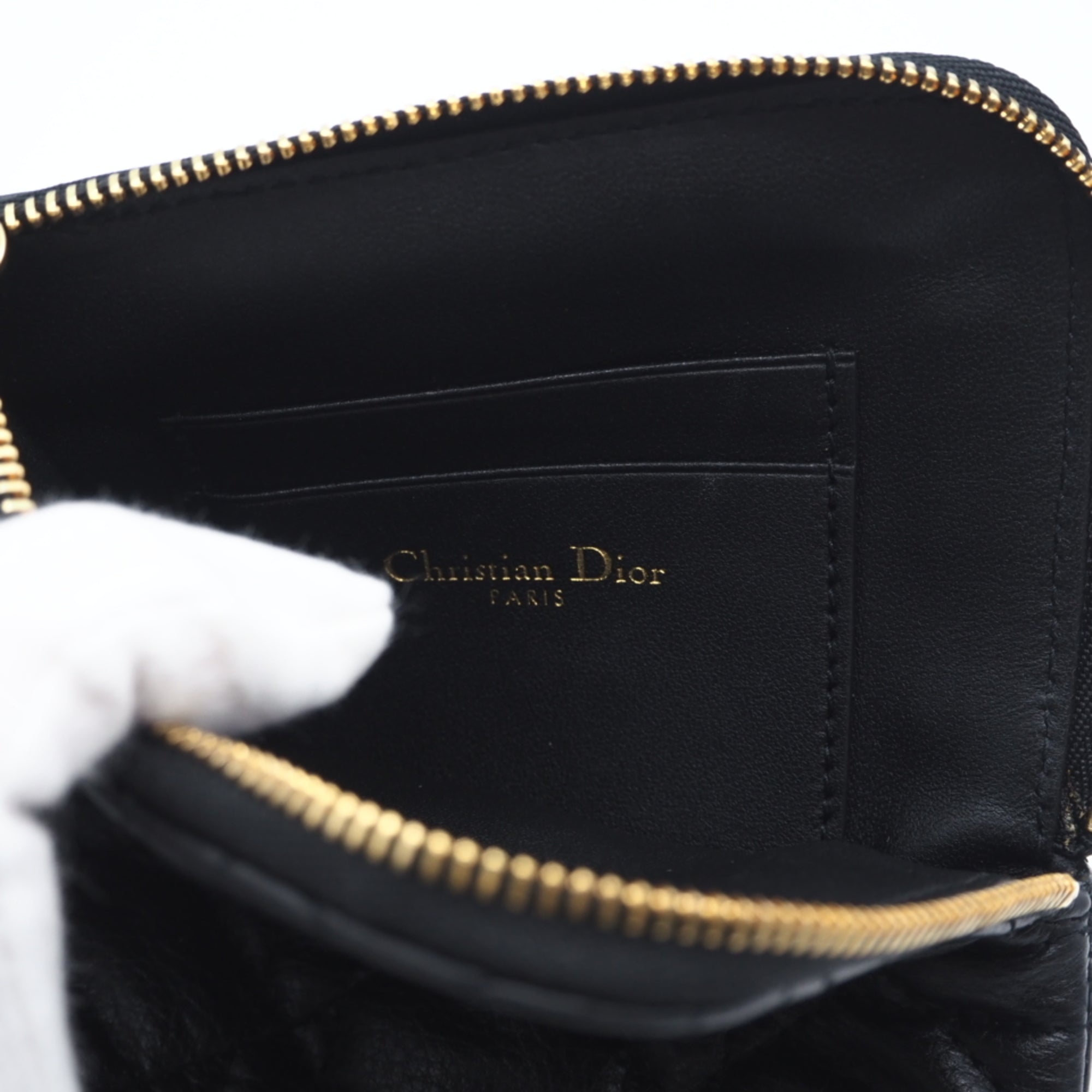 Christian Dior Black White Leather Shoulder Bag (Pre-Owned)