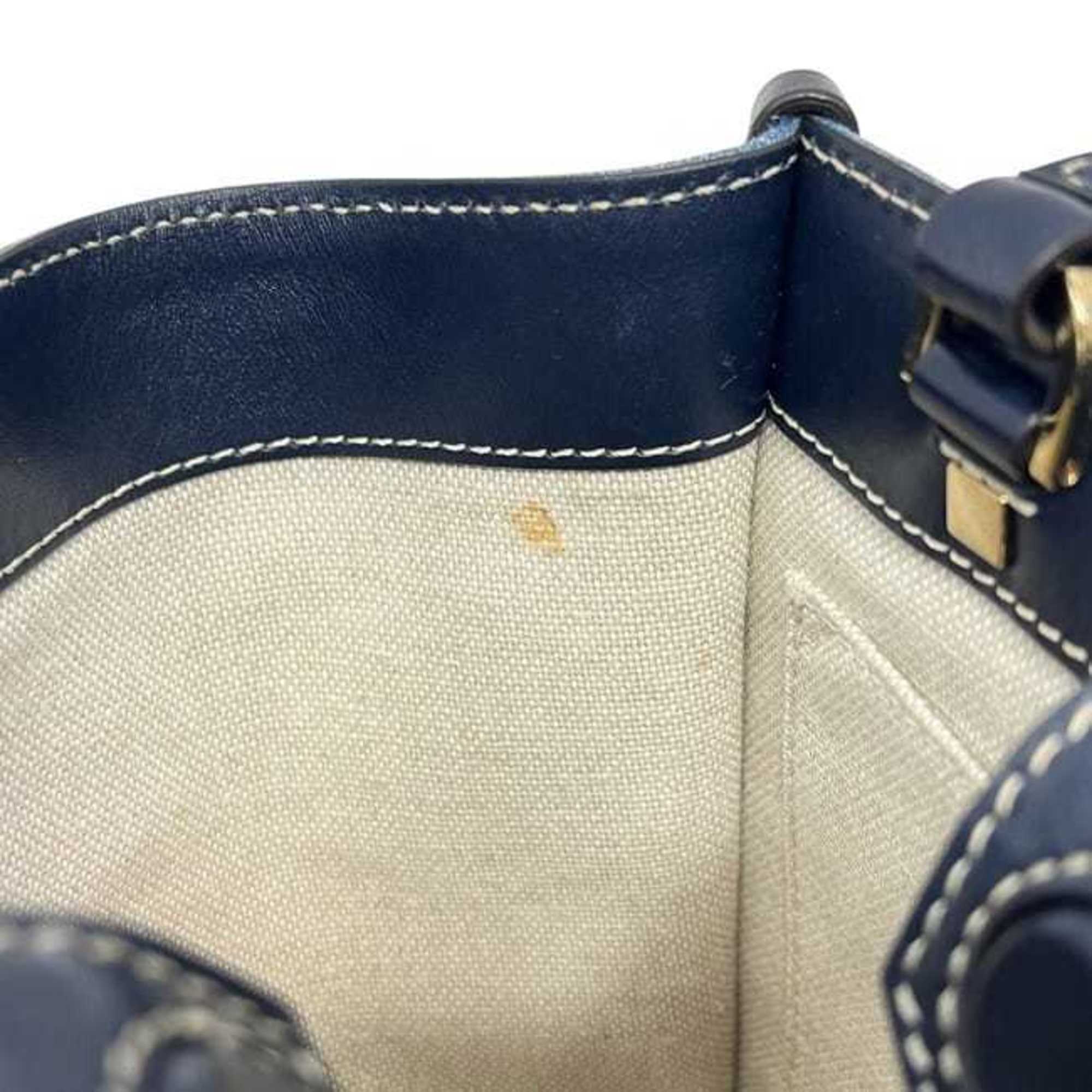 Jimmy Choo Blue Navy Denim Leather Handbag Shoulder Bag (Pre-Owned)