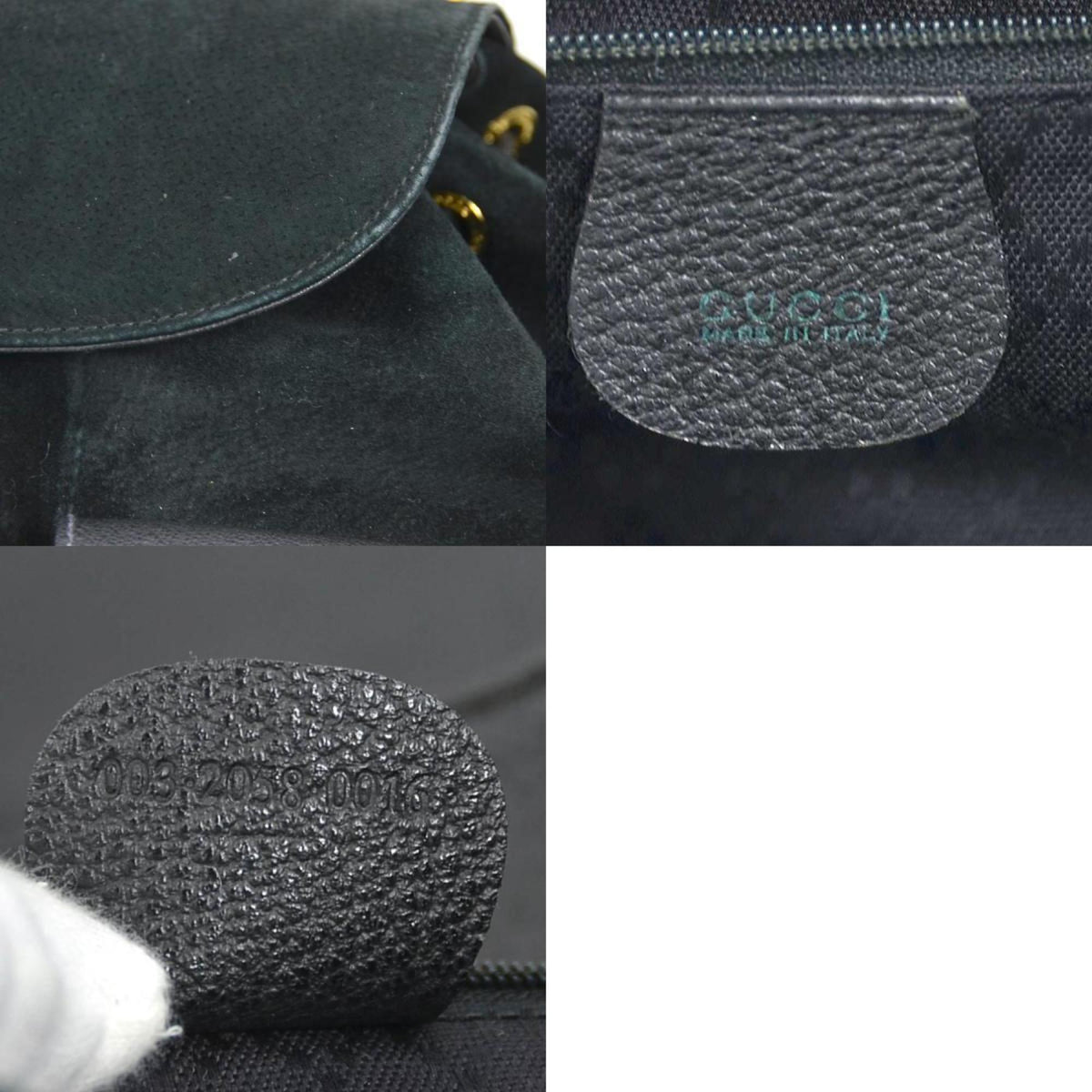 Gucci Black Suede Leather Backpack (Pre-Owned)