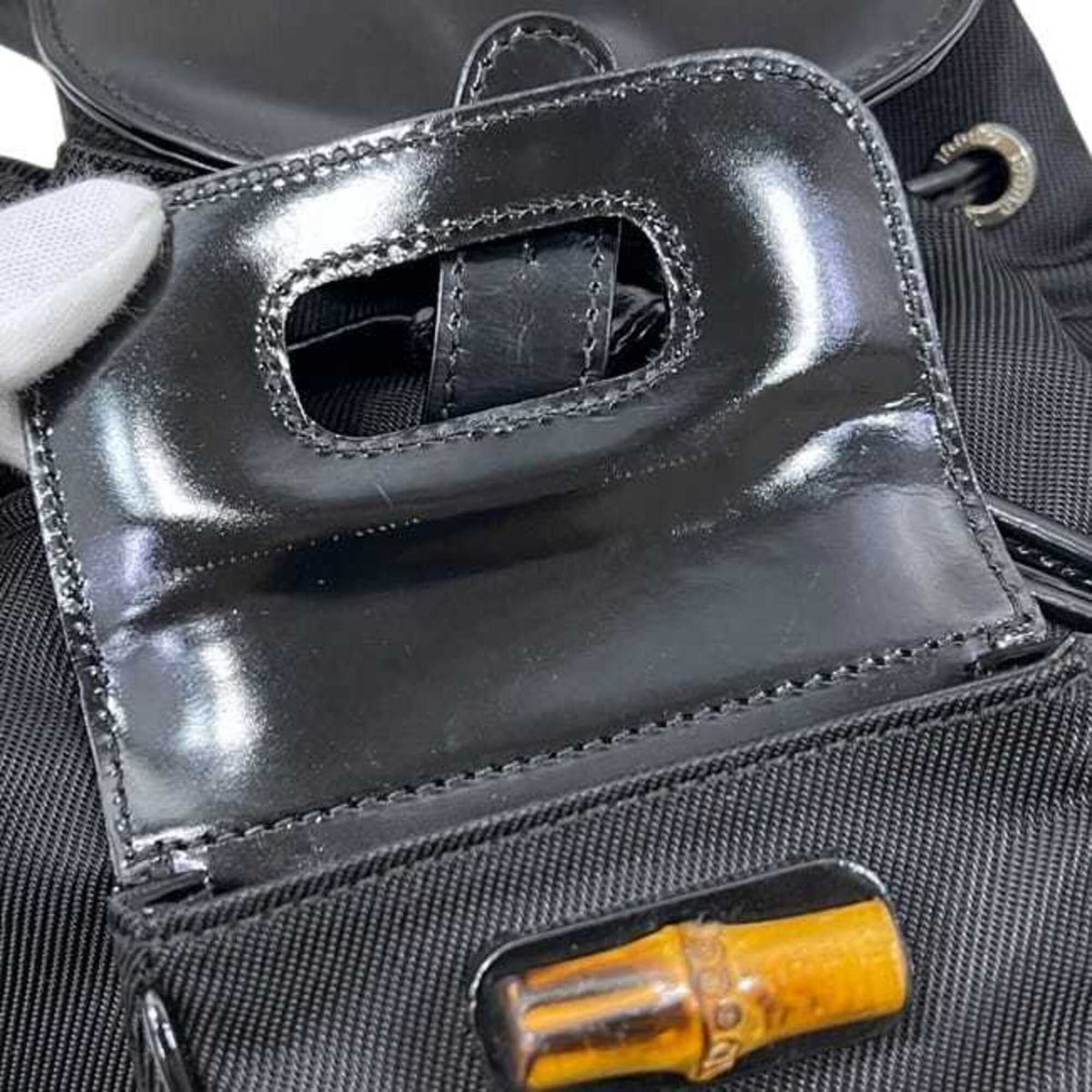 Gucci Black Nylon Leather Backpack (Pre-Owned)