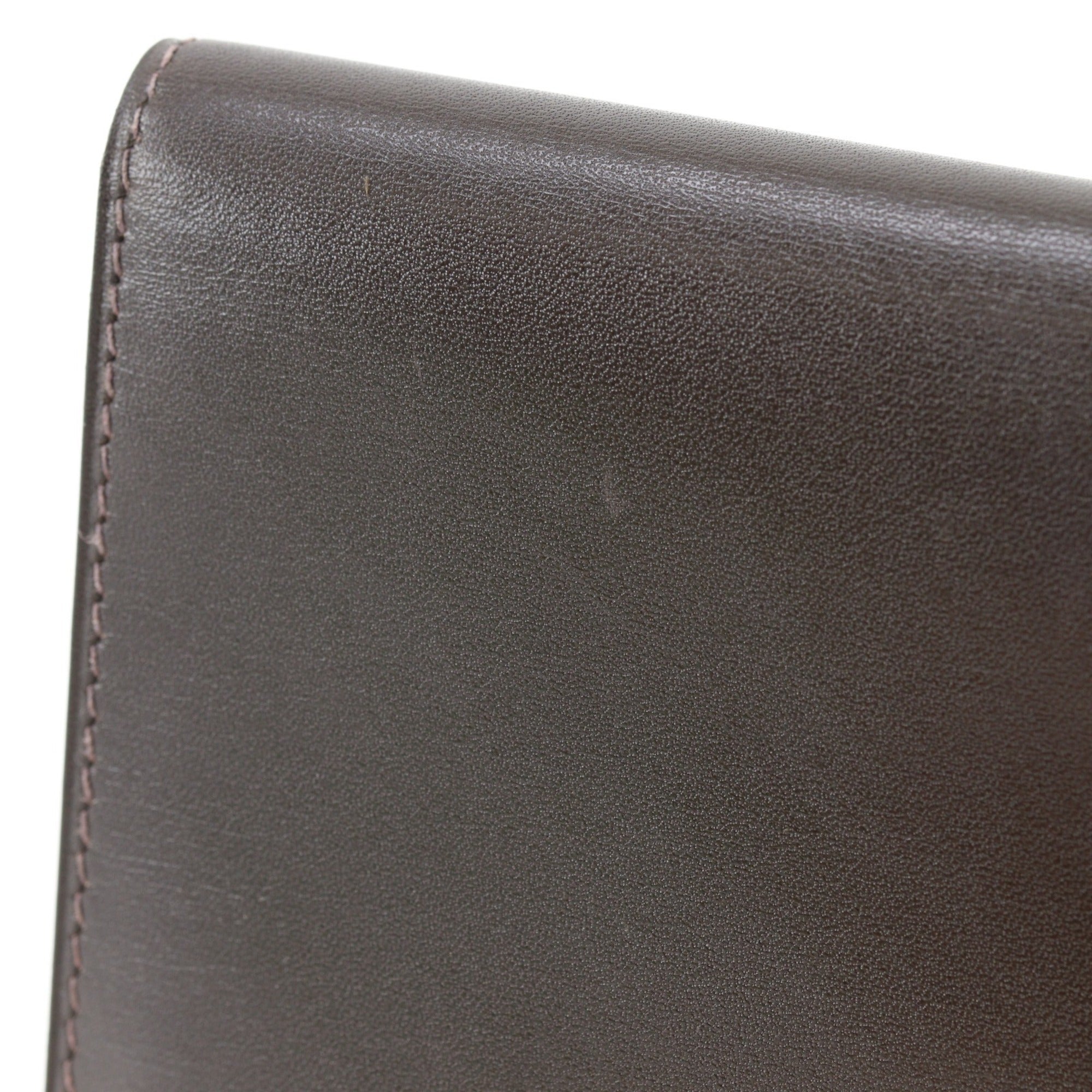 Hermes Brown Box Calf Leather Long Wallet (Bi-Fold) (Pre-Owned)